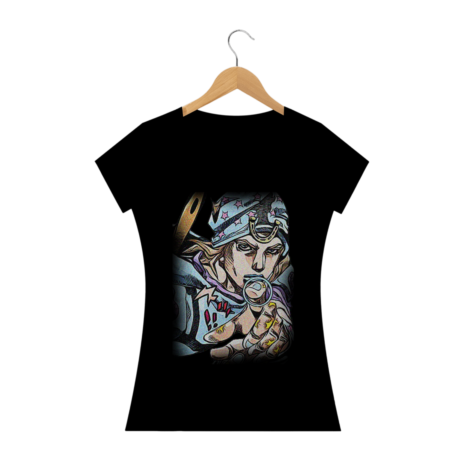 Nome do produto  Camiseta Babylook Johnny Joestar - Camiseta JoJo's Bizarre Adventure Part 7 - Steel Ball Run