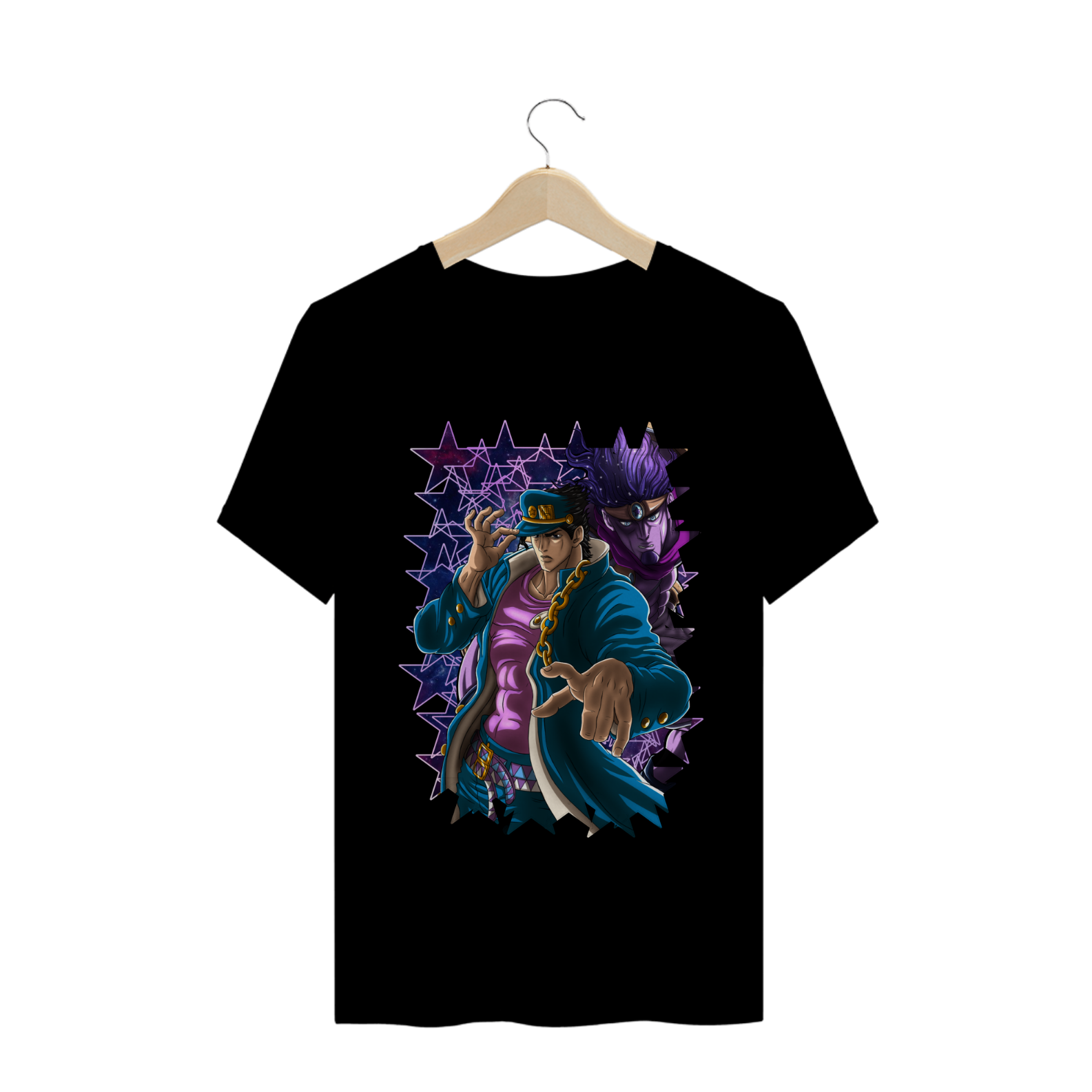 Nome do produto  Camiseta Jotaro e Star Platinum - Camisa JoJo's bizarre Adventure