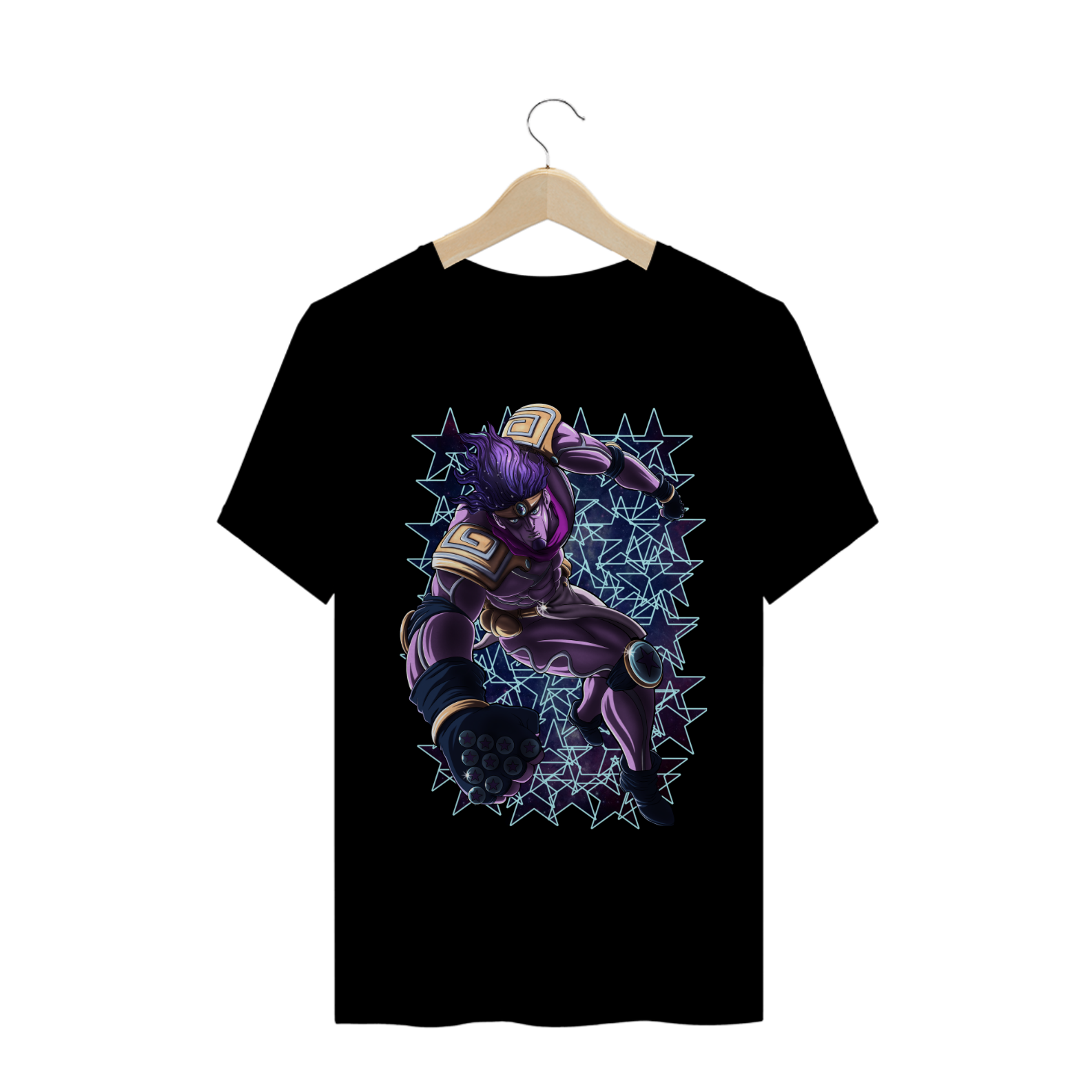 Nome do produto  Camiseta Jotaro e Star Platinum - Camisa JoJos Bizarre Adventure