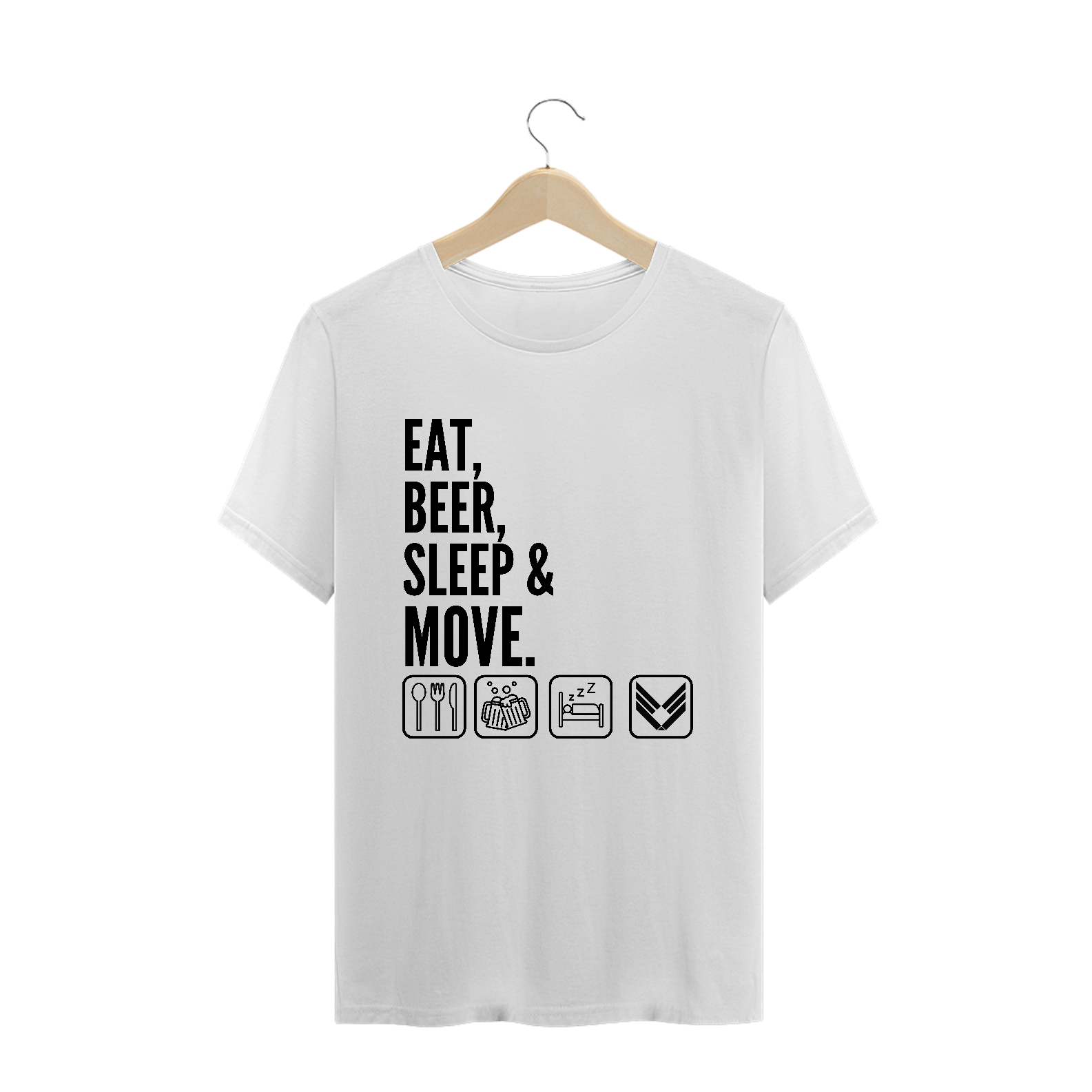 Nome do produto  Camiseta Premium Eat,drink & Move Branca