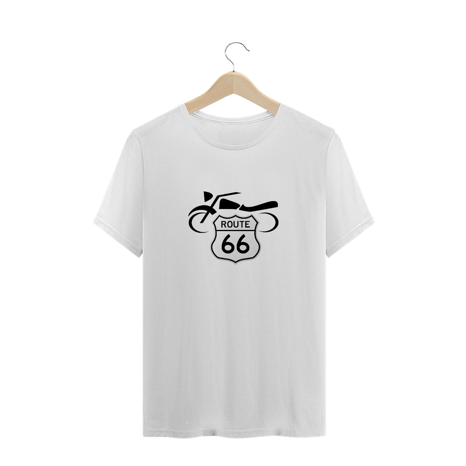 Nome do produto  Camiseta Plus Size Route 66 Moto clara