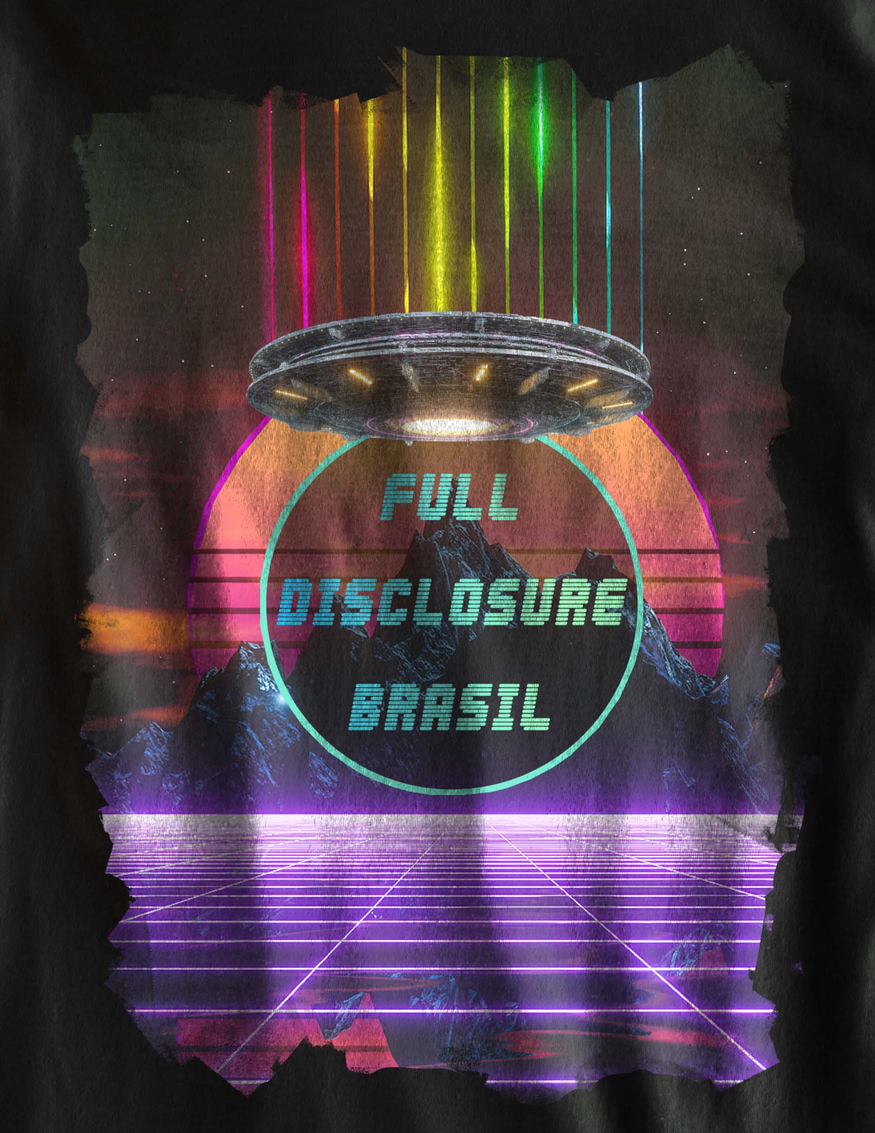 Nome do produto  TS Unissex - Full Disclosure Brasil Retrowave Logo