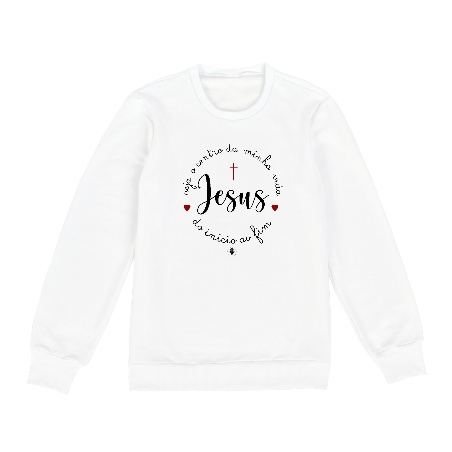 MOLETOM JESUS CEJA O CENTRO DA MINHA VIDA DO INICIO AO FIM FECHADO UNISSEX