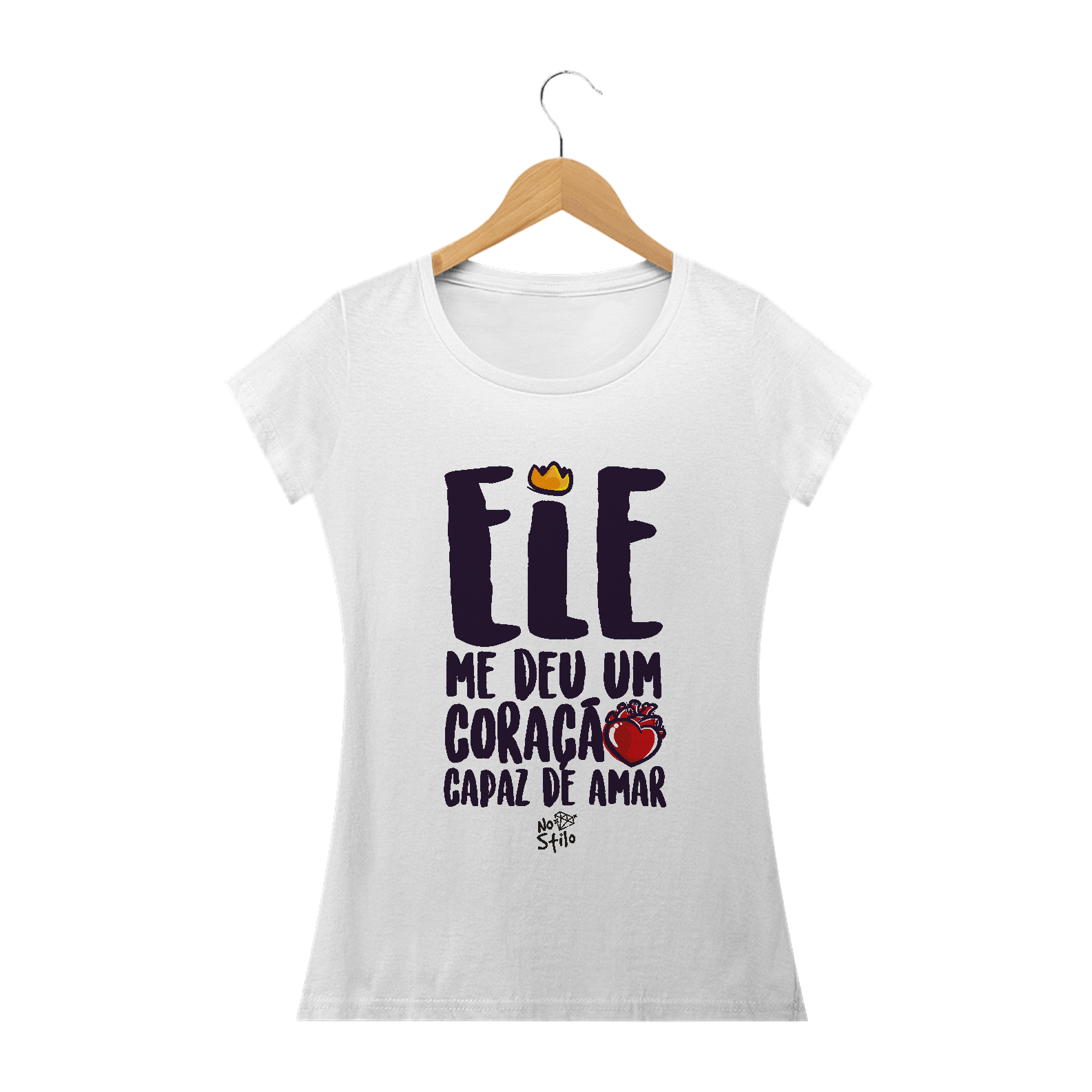 CAMISA ELE ME DEU UM CORAÇÃO CAPAZ DE AMAR BABY LONG