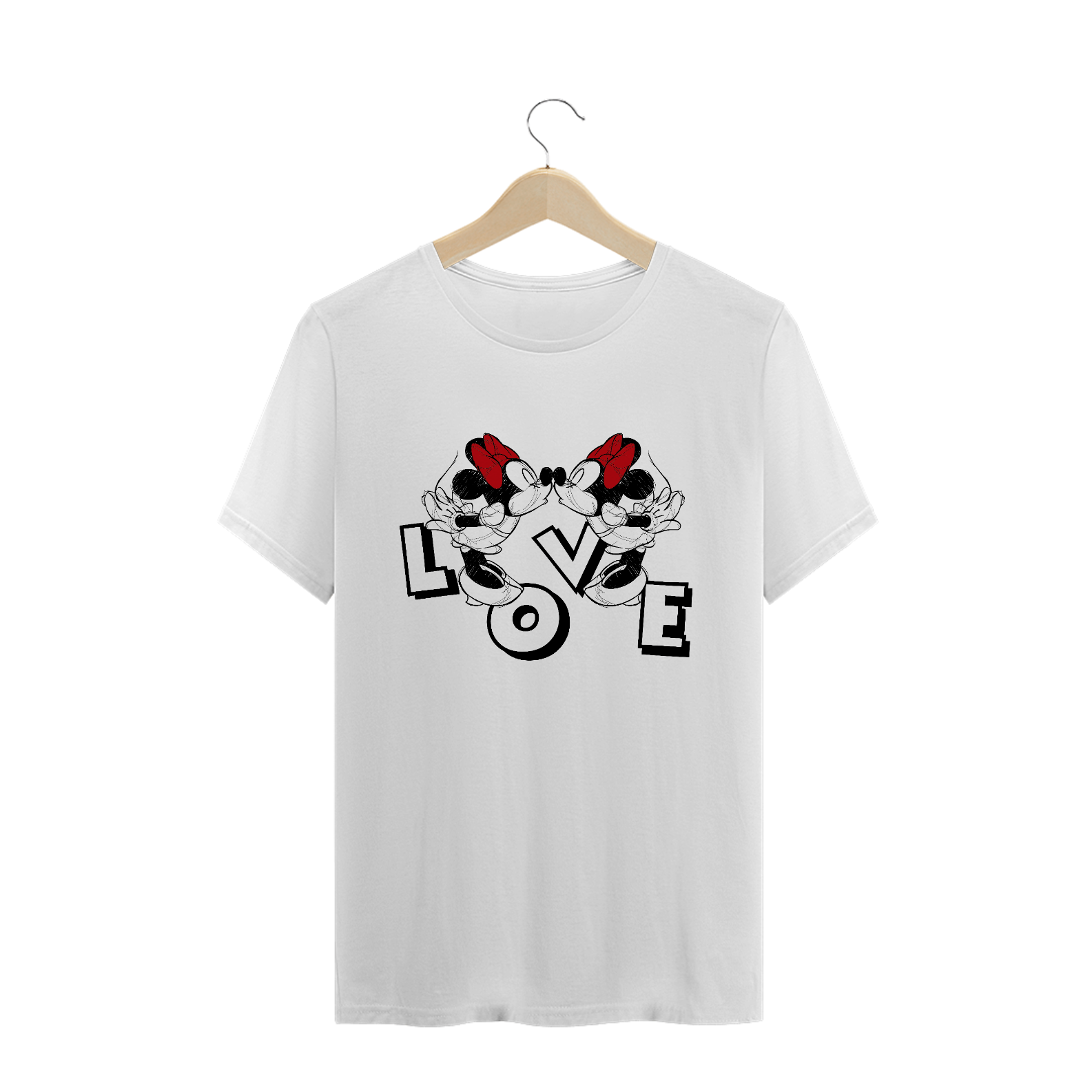 Nome do produto  T-Shirt Minnie & Minnie Namorados LOVE (Branca)