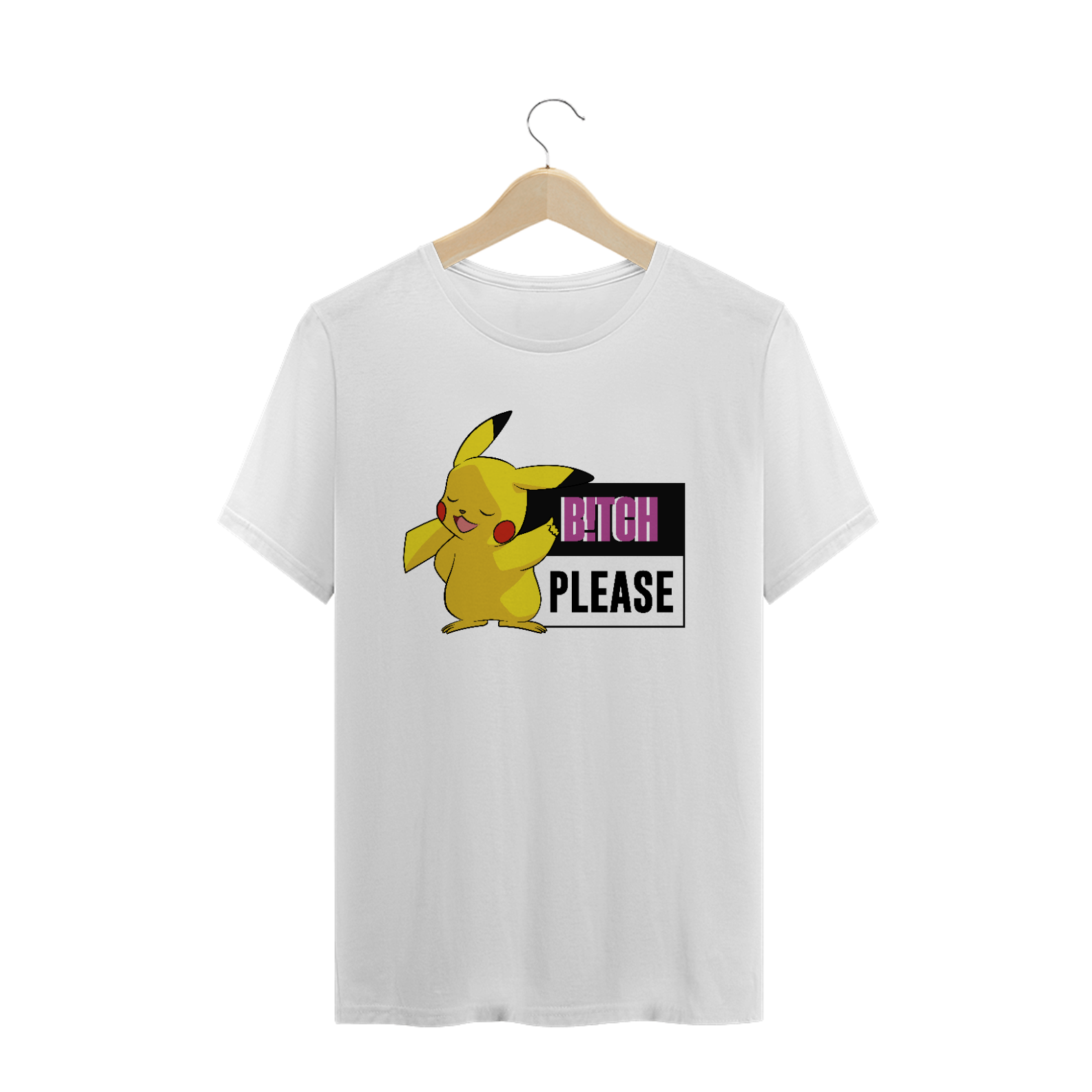 Nome do produto  T-Shirt Pikachu B!tch Please