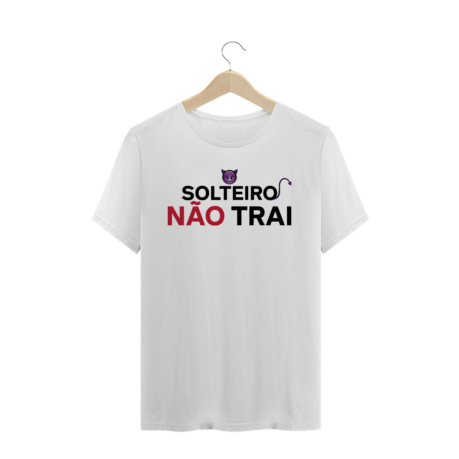 Nome do produto  T-Shirt Solteiro Não Trai (Branca)