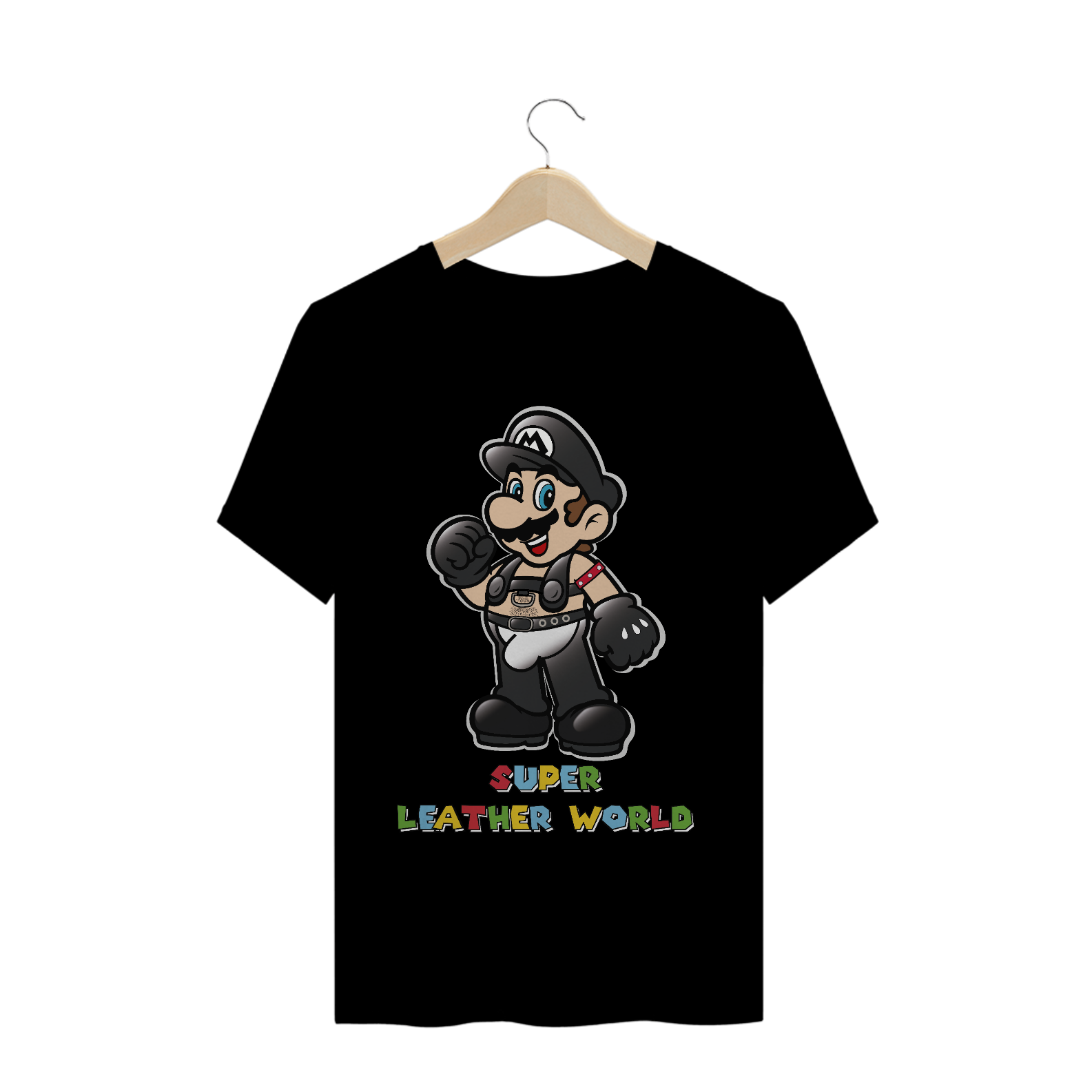 Nome do produto  T-Shirt Super Mario Leather World (Preta)