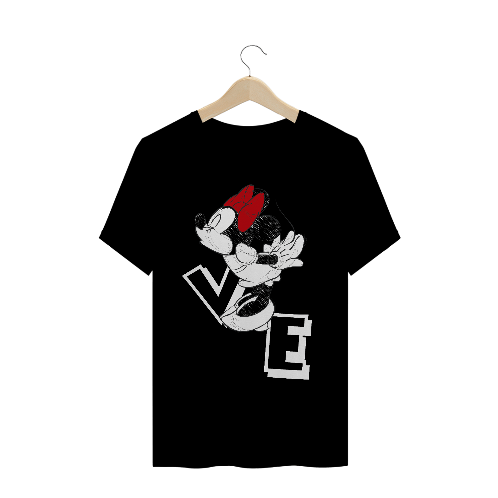 Nome do produto  T-Shirt Minnie Namorados VE (Preta)