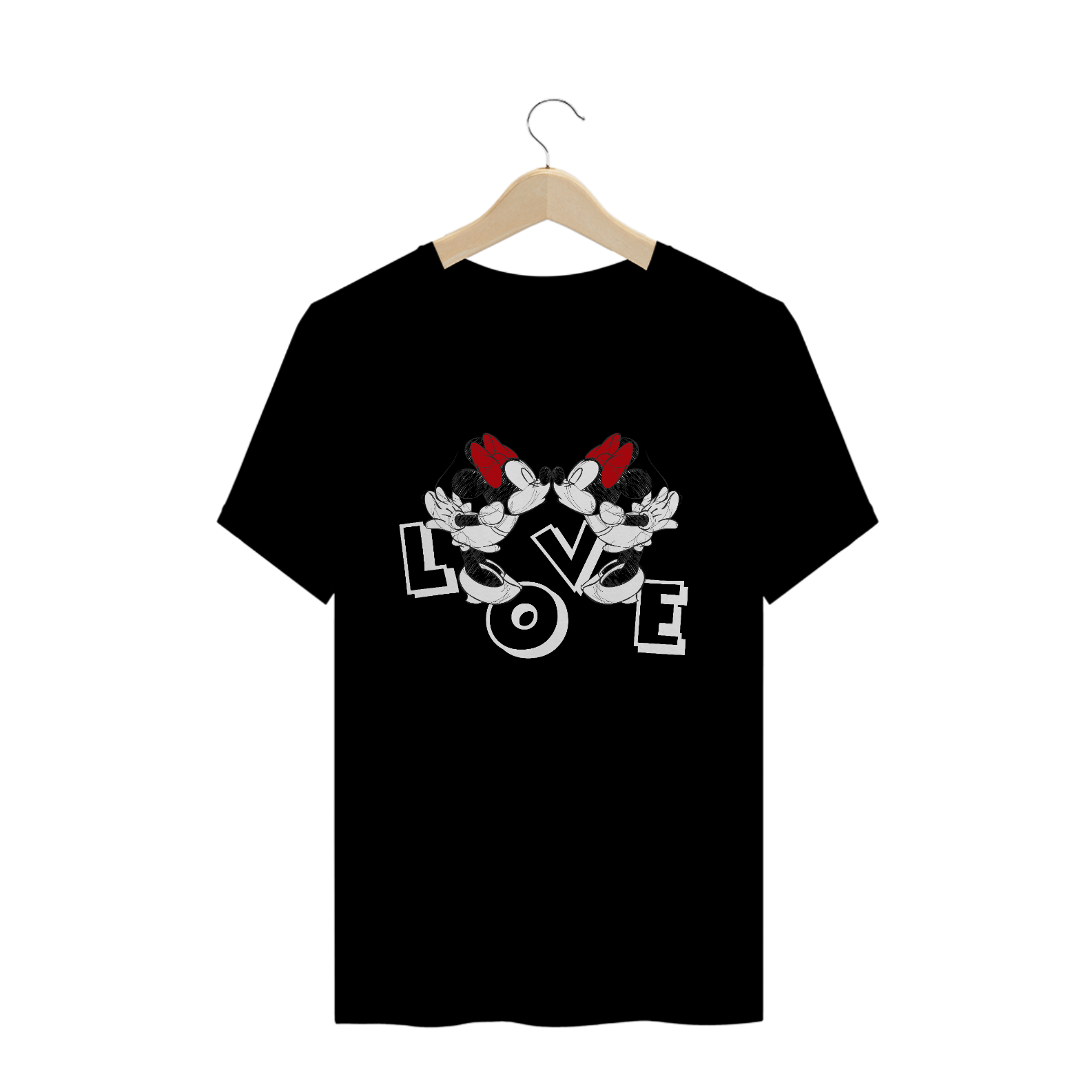 Nome do produto  T-Shirt Minnie & Minnie Namorados LOVE (Preta)