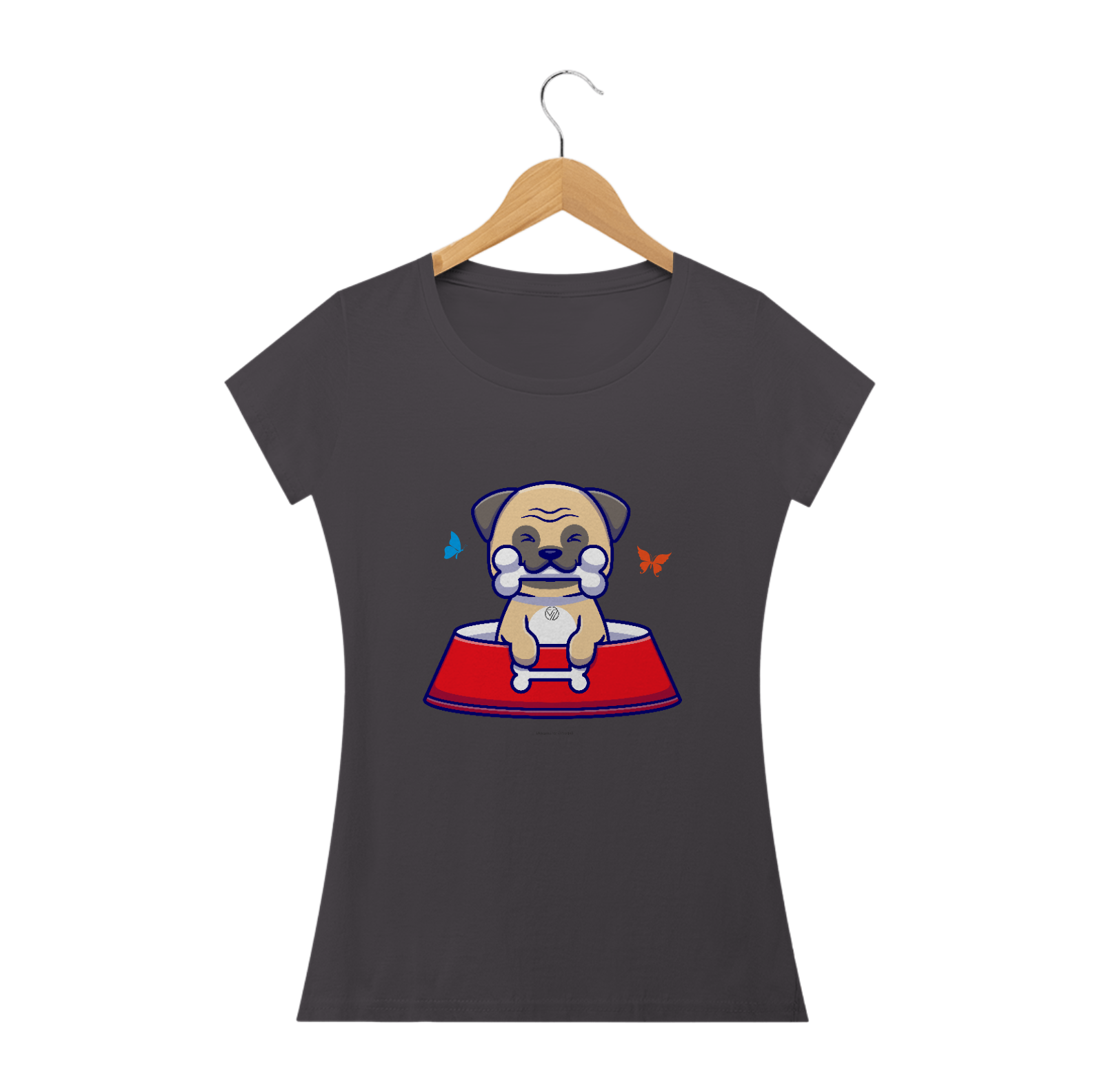 Baby look - Camiseta Estonada Pet 2 -  Youluks - Cinza-chumbo