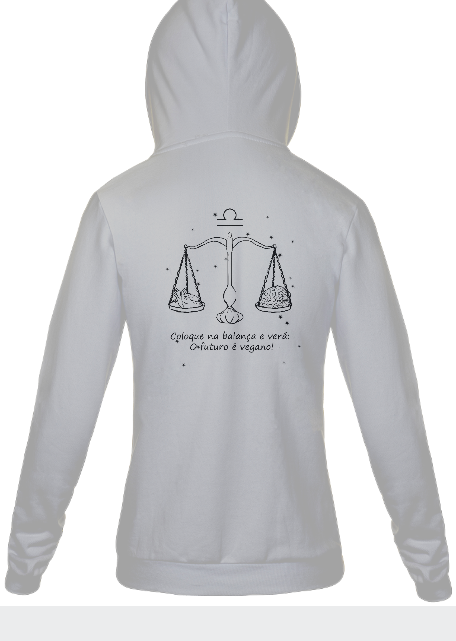 Moletom Com Zíper Unissex | Libra | Coloque na balança e verá: O futuro é vegano! | P&B 