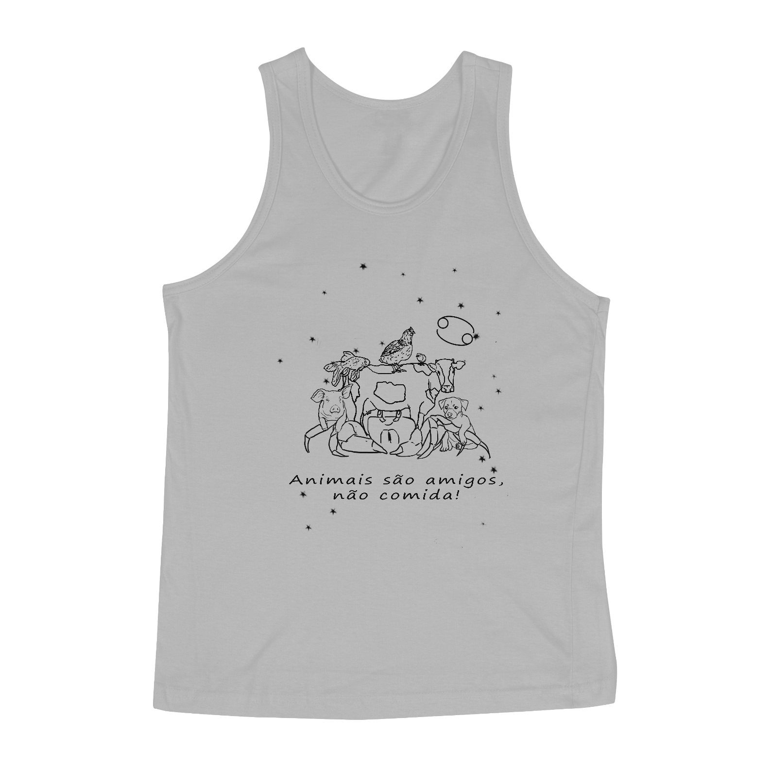 Regata Masculina | Câncer | Animais são amigos, não comida! | P&B