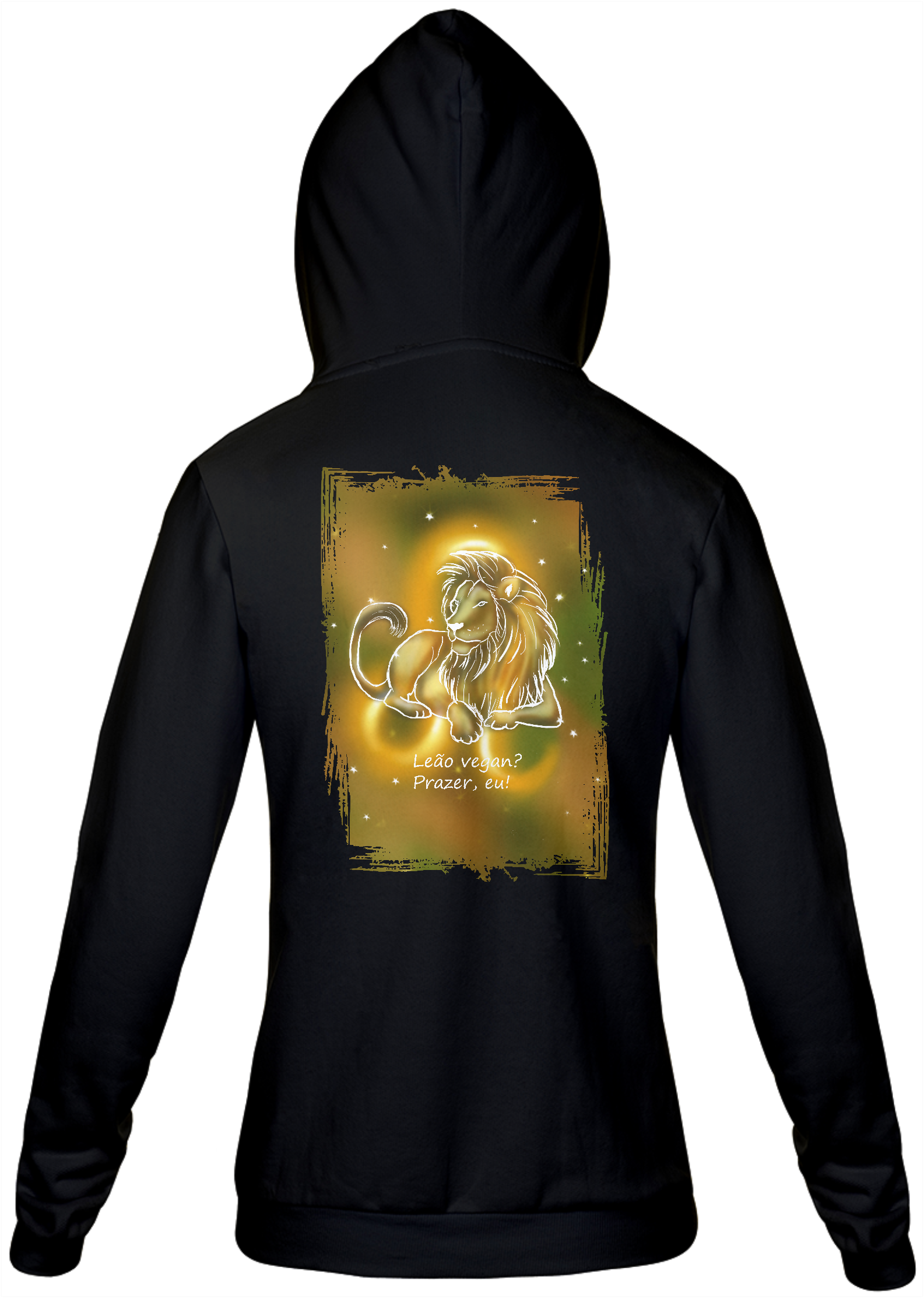 Moletom Com Zíper Unissex | Leão | Leão vegan? Prazer, eu! | Color