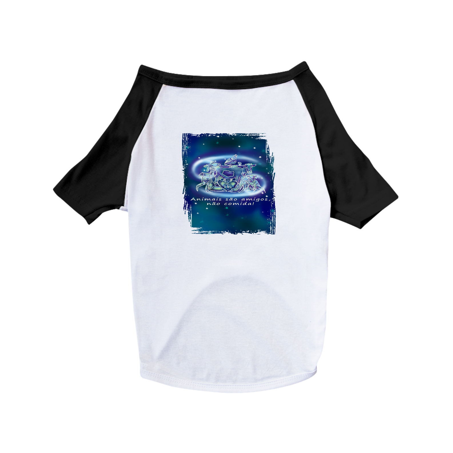 Camiseta para Pet | Câncer | Animais são amigos, não comida! | Color