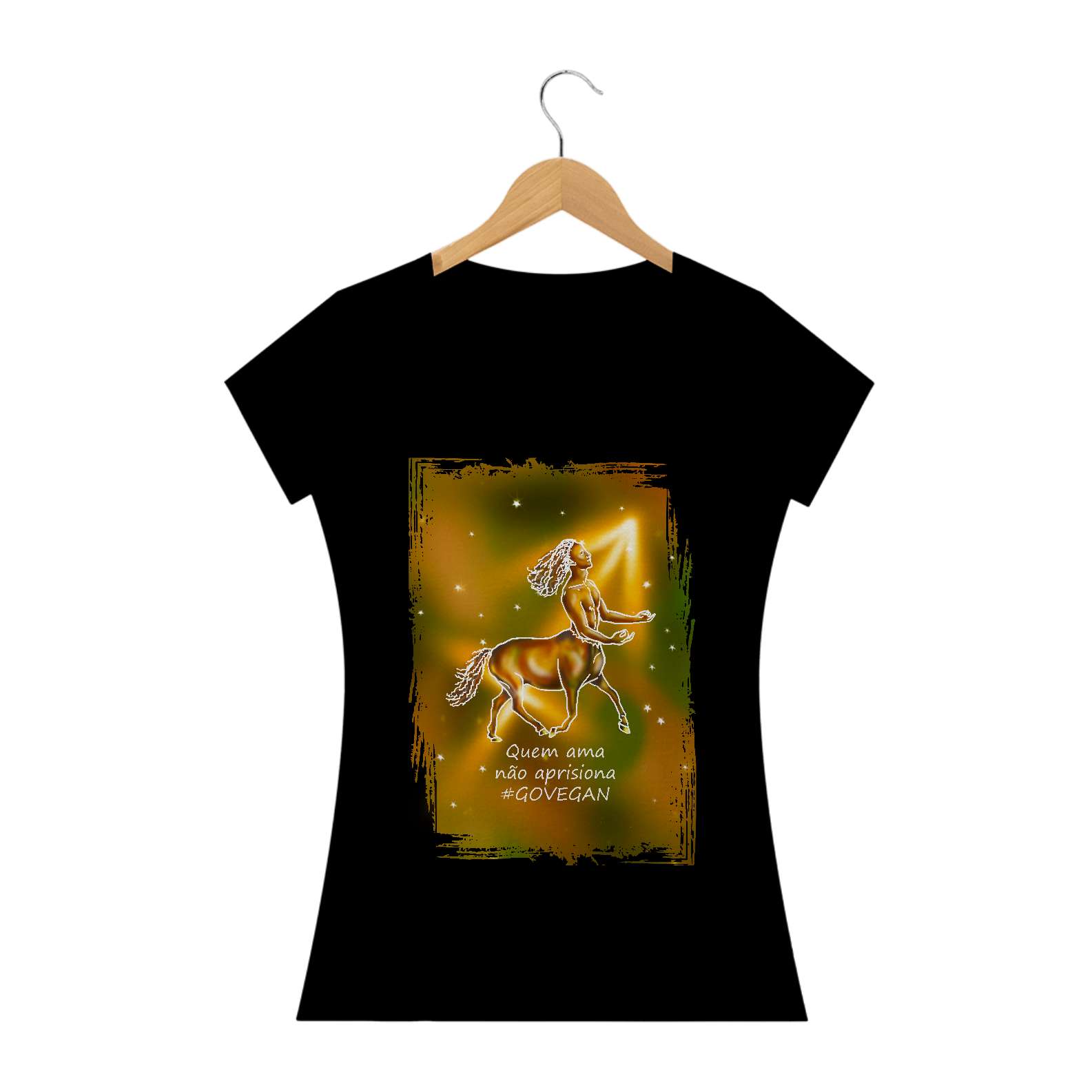 Camiseta Baby Long | Sagitário | Quem ama não aprisiona #govegan | Color