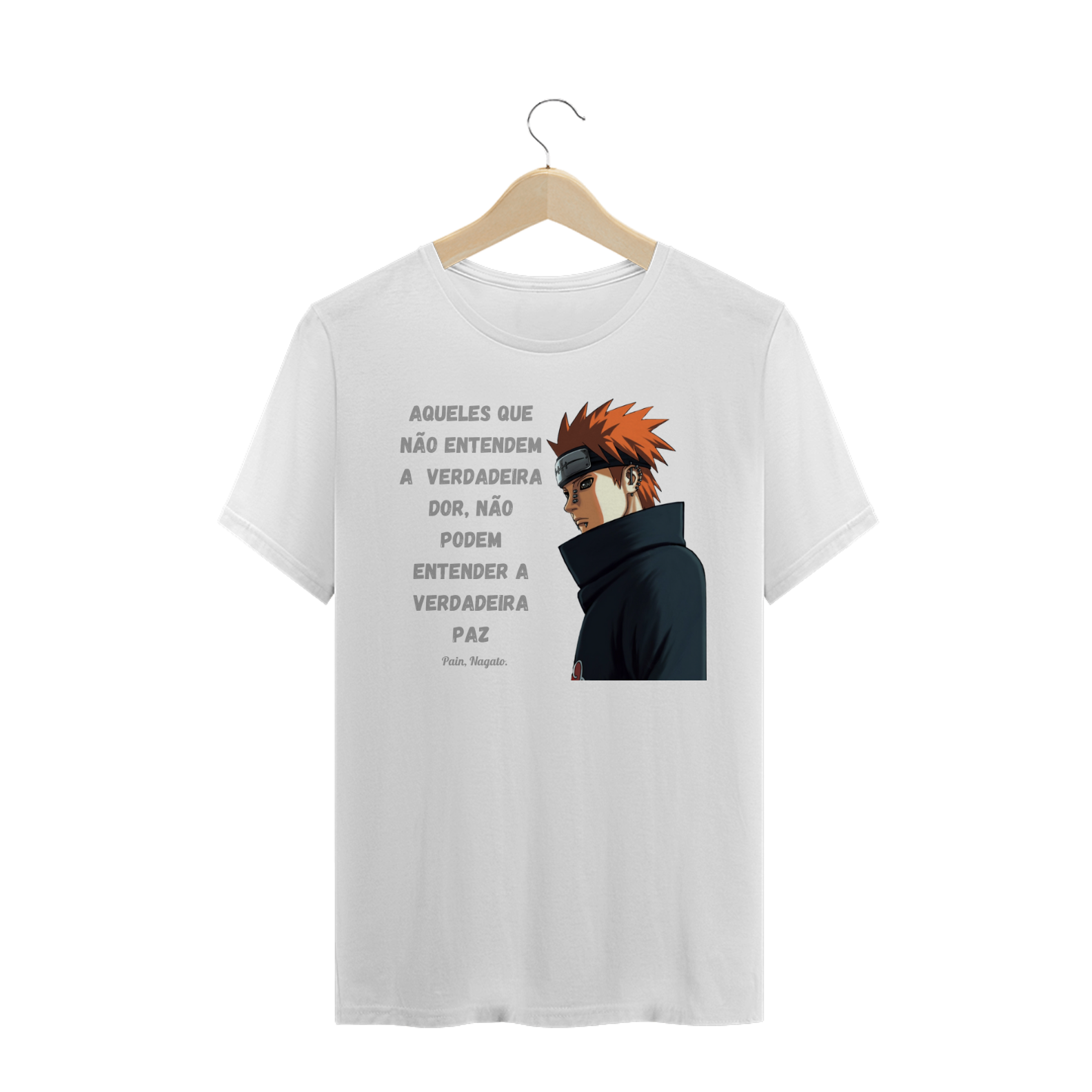Camiseta Masculina Frase Pain - Naruto
