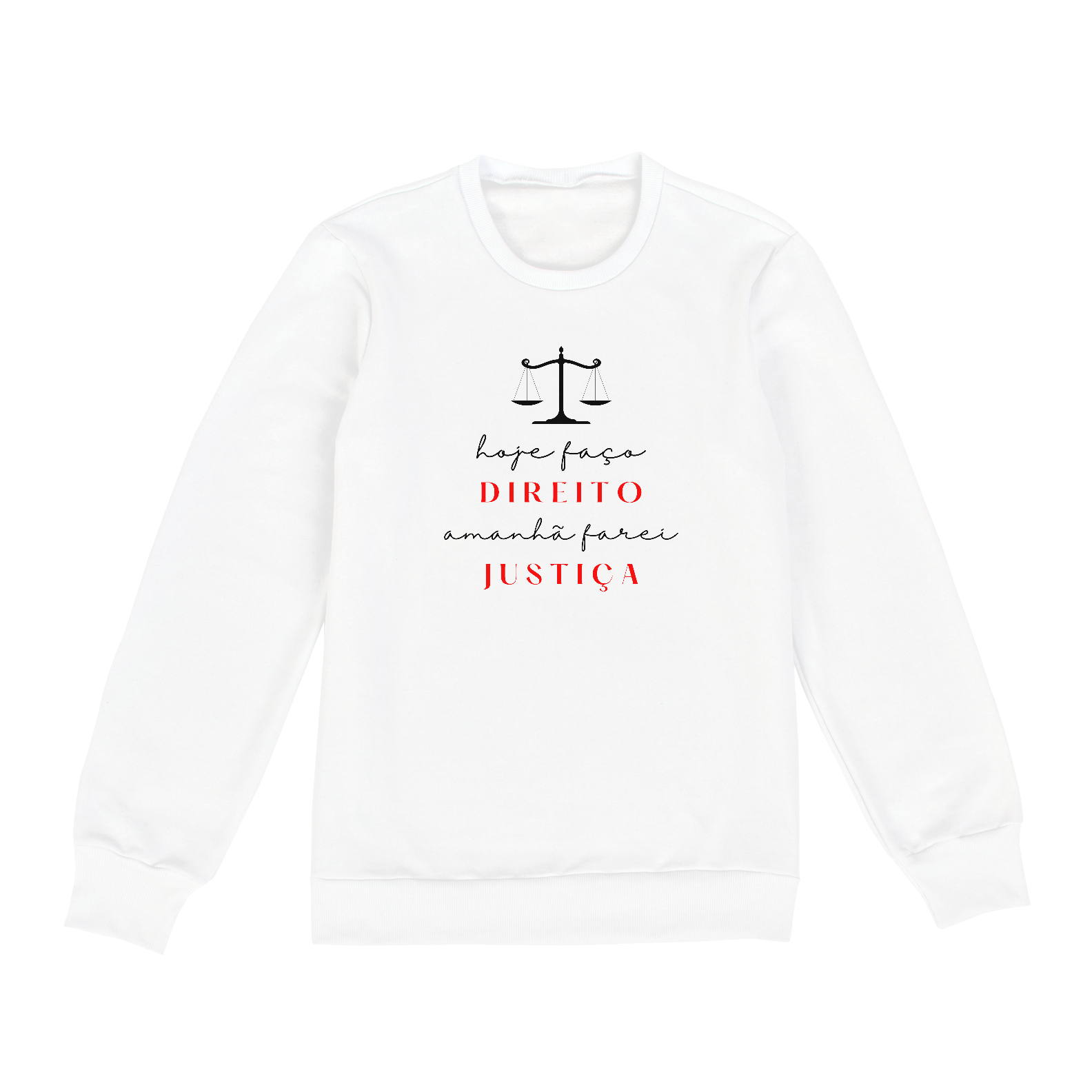 Nome do produto  MOLETOM PROFISSÃO DIREITO (BRANCO)