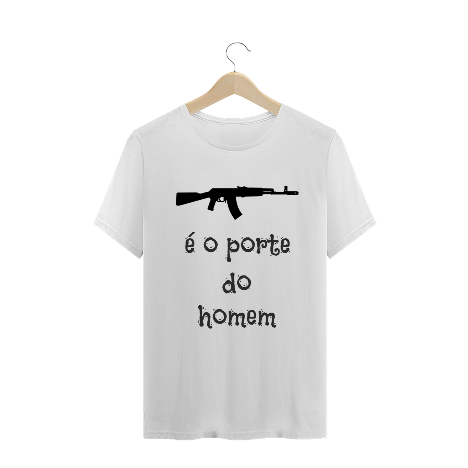 Nome do produto  T-SHIRT QUALITY - AK47 É O PORTE DO HOMEM