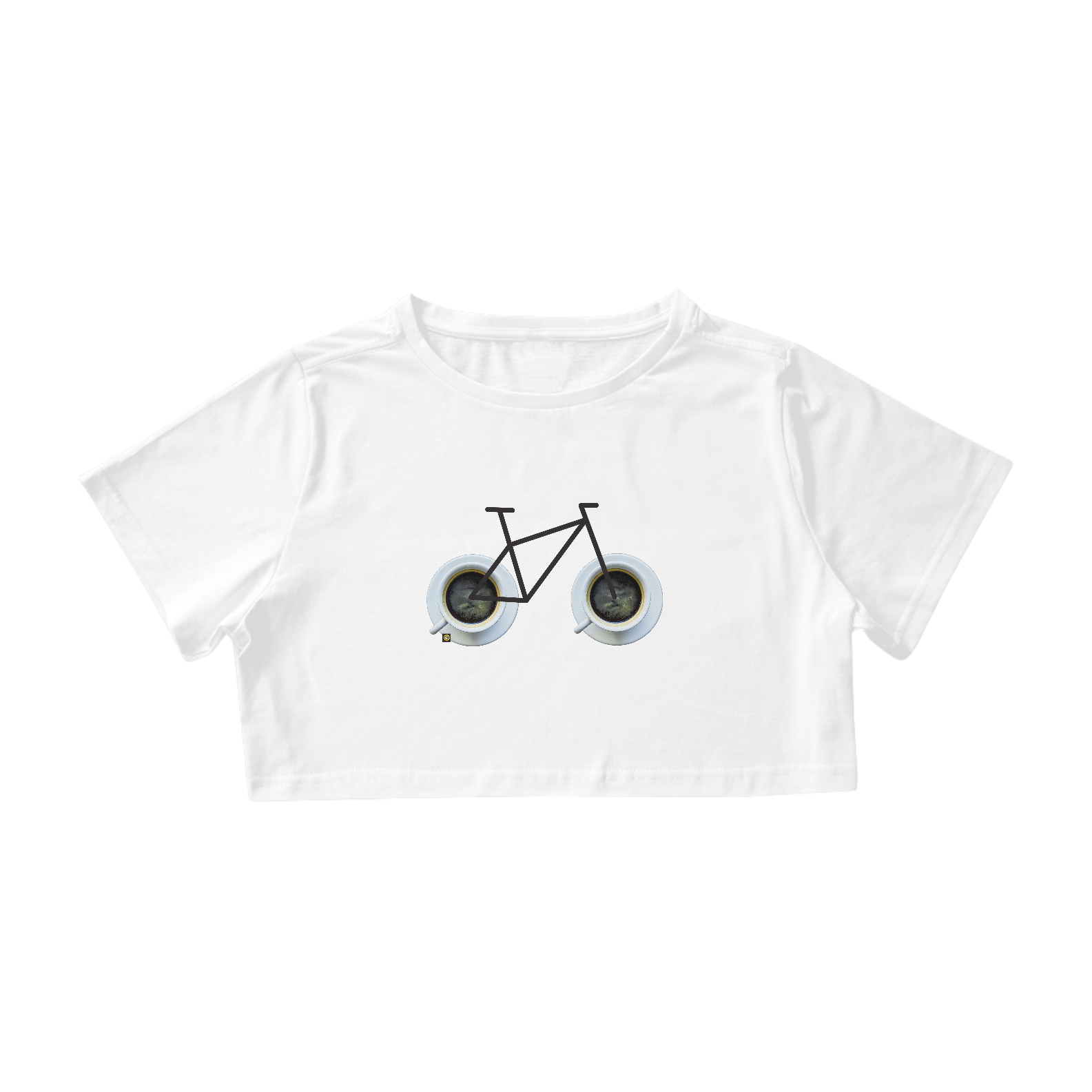 Nome do produto  ► Camisa Feminina Cropped Casual 100% algodão Premium  - Coleção Bike + Café 2021 - Ref006