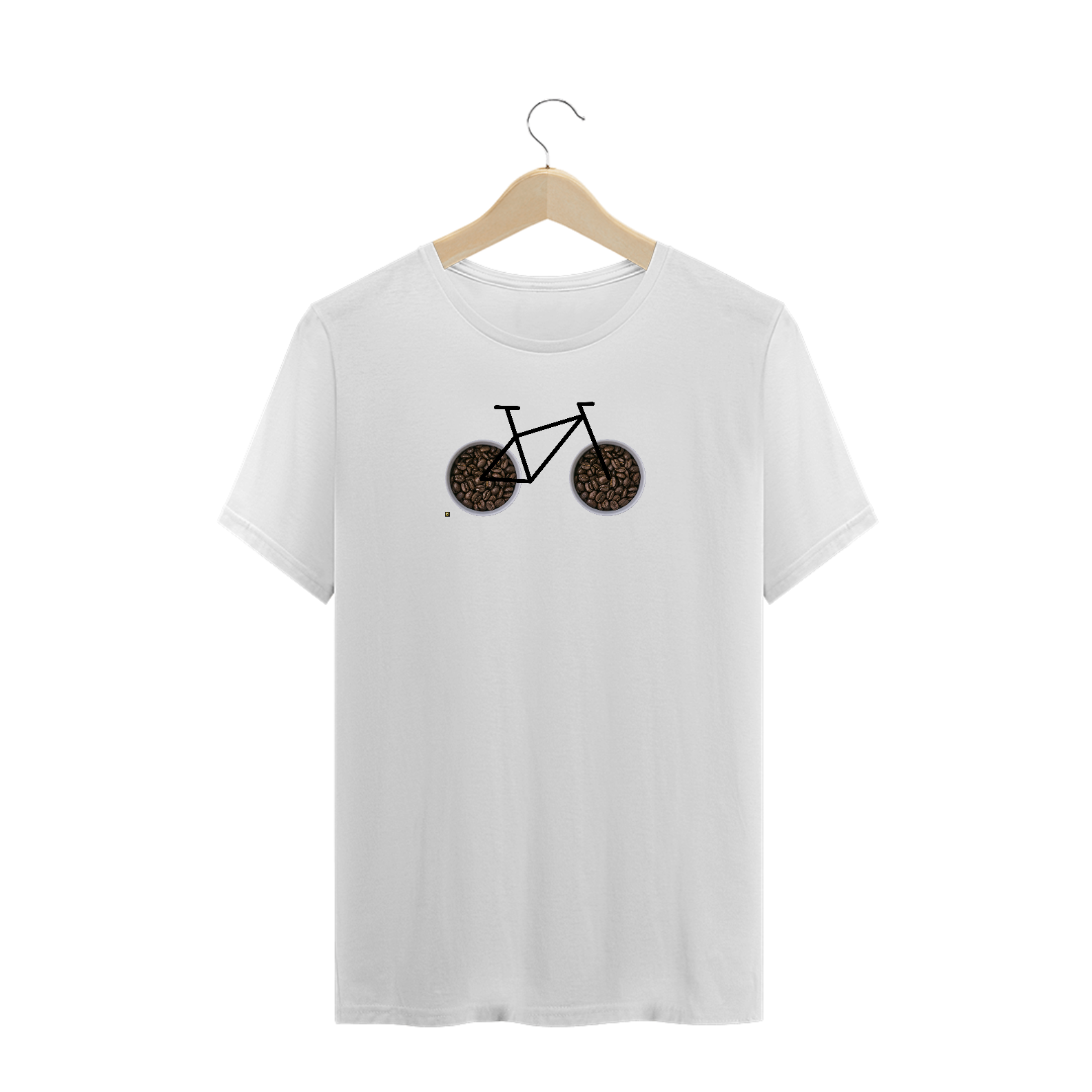 Nome do produto  Camisa Masculina Branca 100% algodão Premium - Coleção Bike + Café 2021 - Ref0012