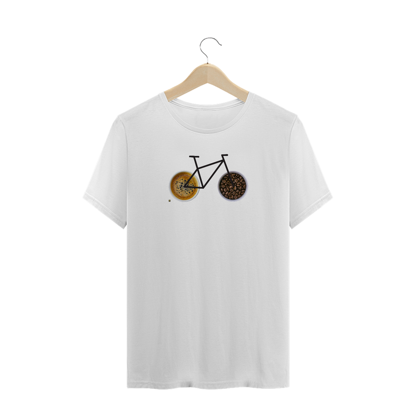 Nome do produto  Camisa Masculina Branca 100% algodão Premium - Coleção Bike + Café 2021 - REf0015