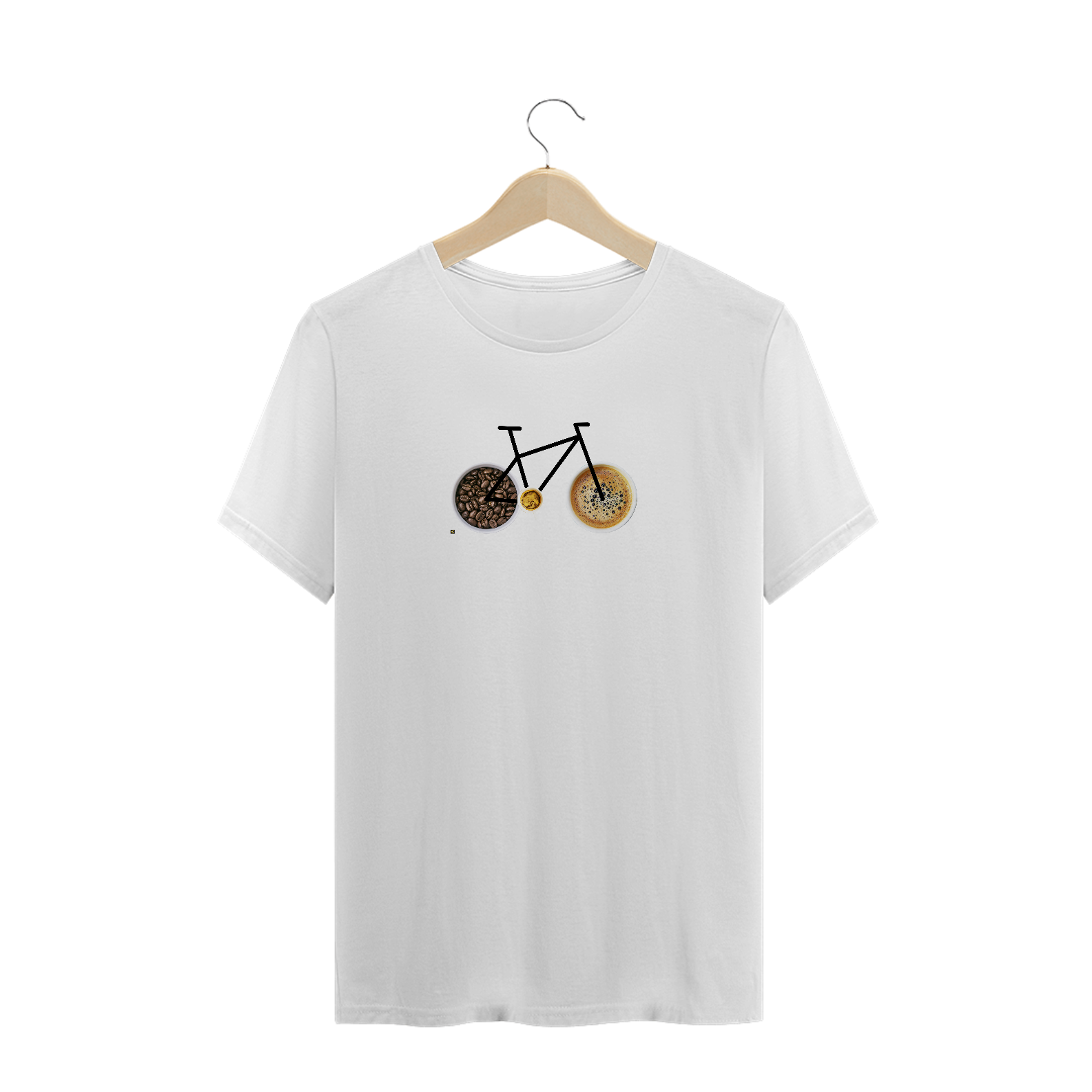 Nome do produto  Camisa Masculina casual Branca 100% algodão Premium- Coleção Bike + Café 2021 - Ref0019