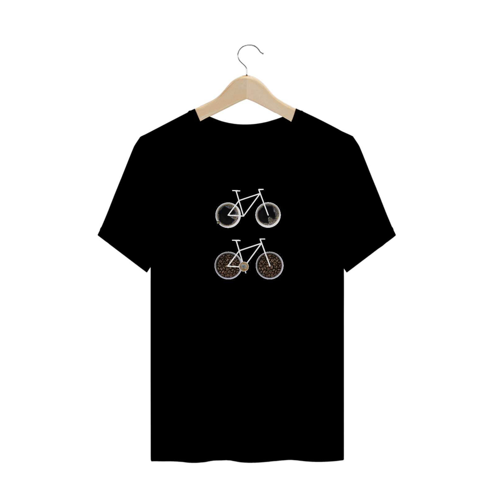 Nome do produto  ► Camisa 100% algodão Premuim Masculina Preta - Coleção Bike + Café
