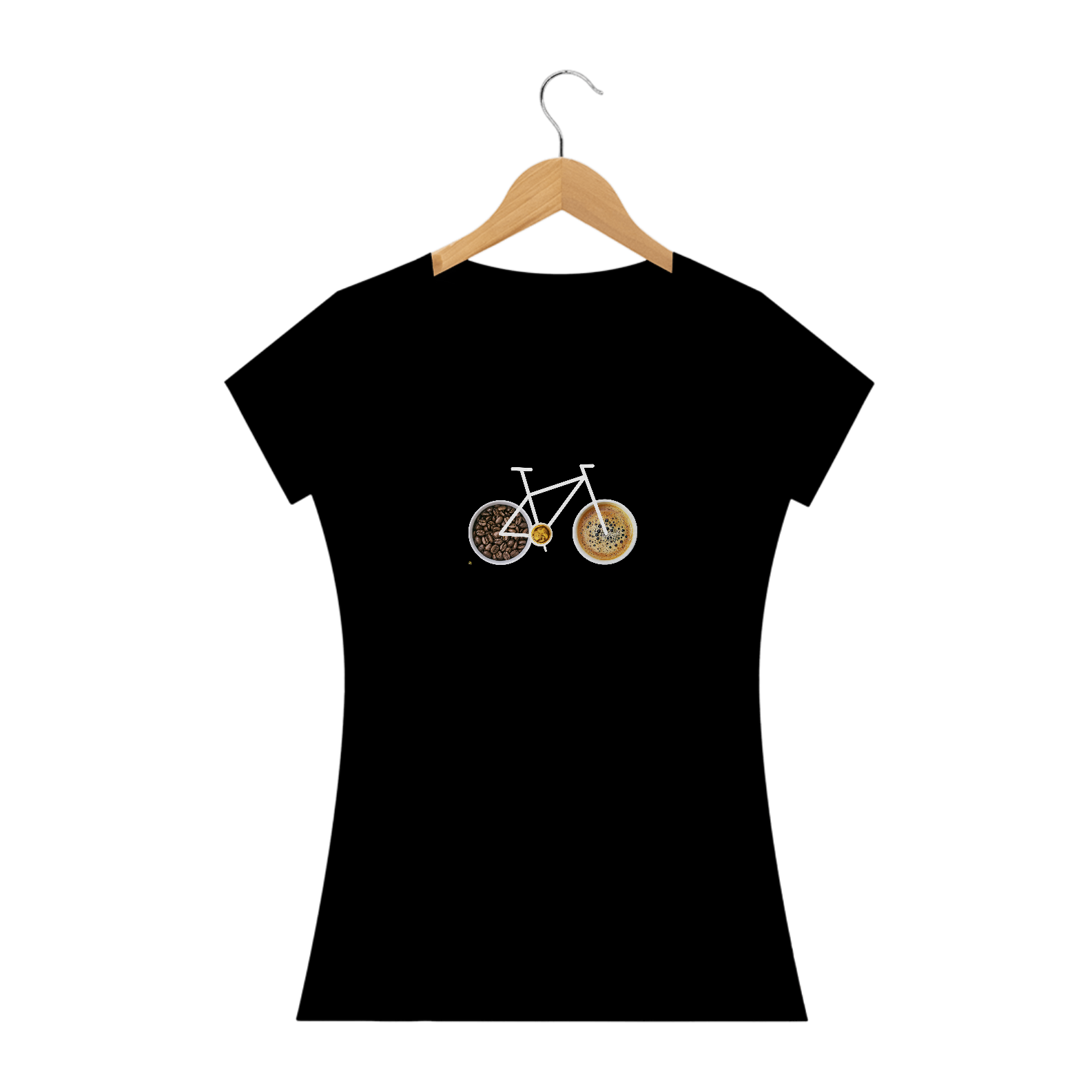 Nome do produto  ► Camisa Feminina Preta Ultra Conforto 100% Algodão Premium - Coleção Bike + Café