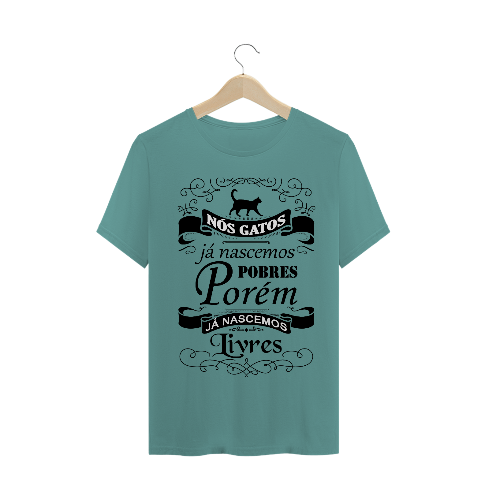 Nome do produto: Camiseta Nós gatos já nascemos pobres