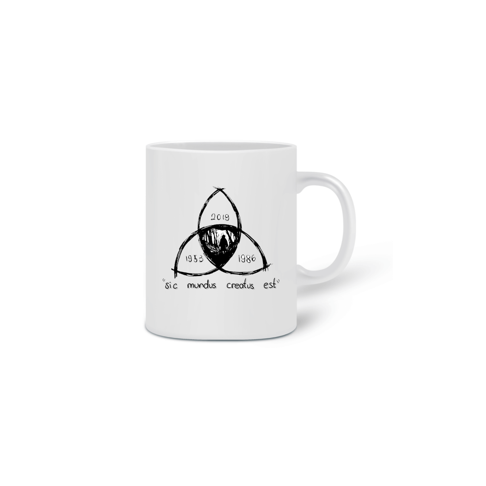 Nome do produto  Caneca Triquetra Sic Mundus Creatus Est - Porcelana