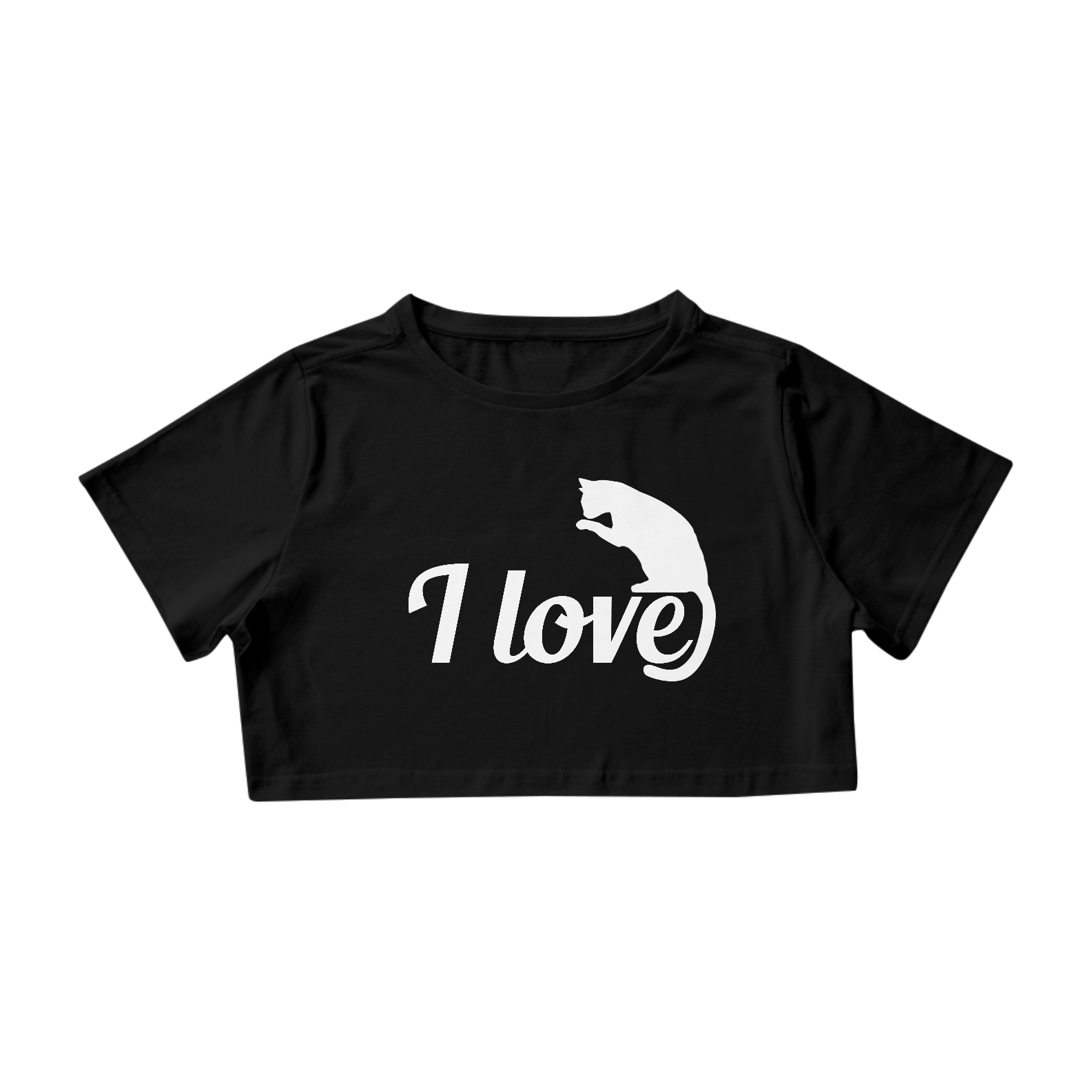 Nome do produto  Cropped feminino I love cats