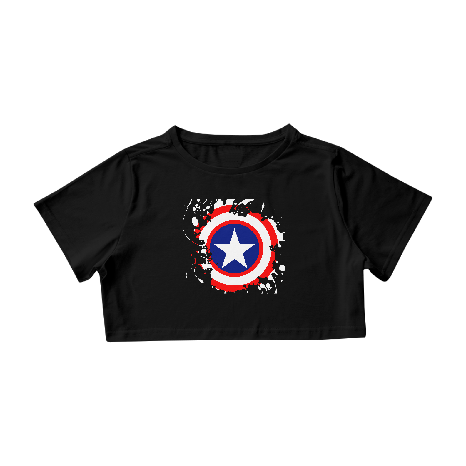 Nome do produto: Cropped feminino Capitão América