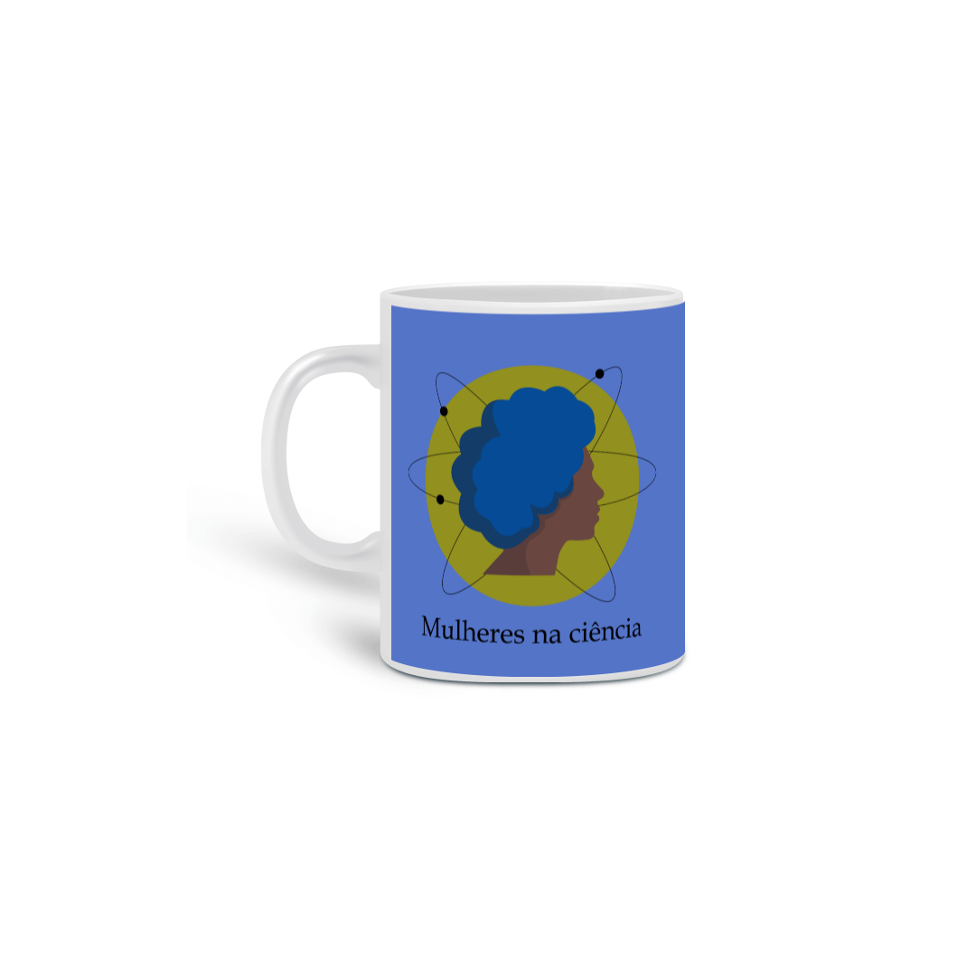 Nome do produto  Caneca Mulheres na Ciência (Azul)