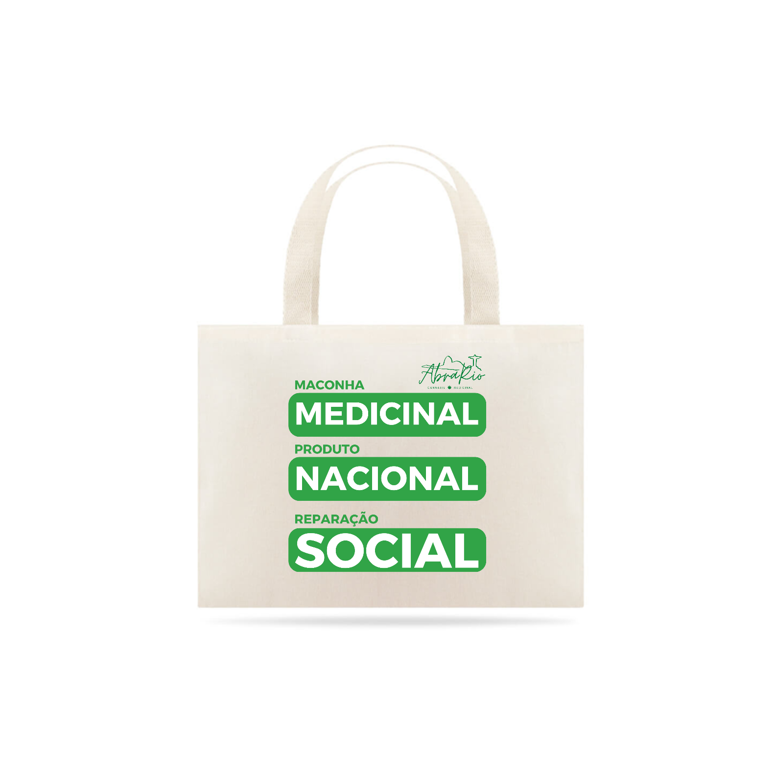 Nome do produto  Eco Bag Verde e Branco - Medicinal, Nacional e Social
