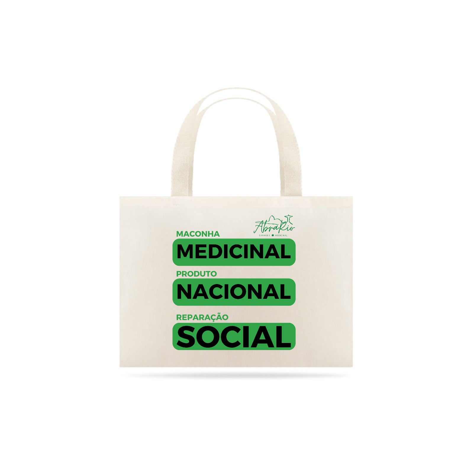 Nome do produto  Eco Bag Verde e Preto - Medicinal, Nacional e Social