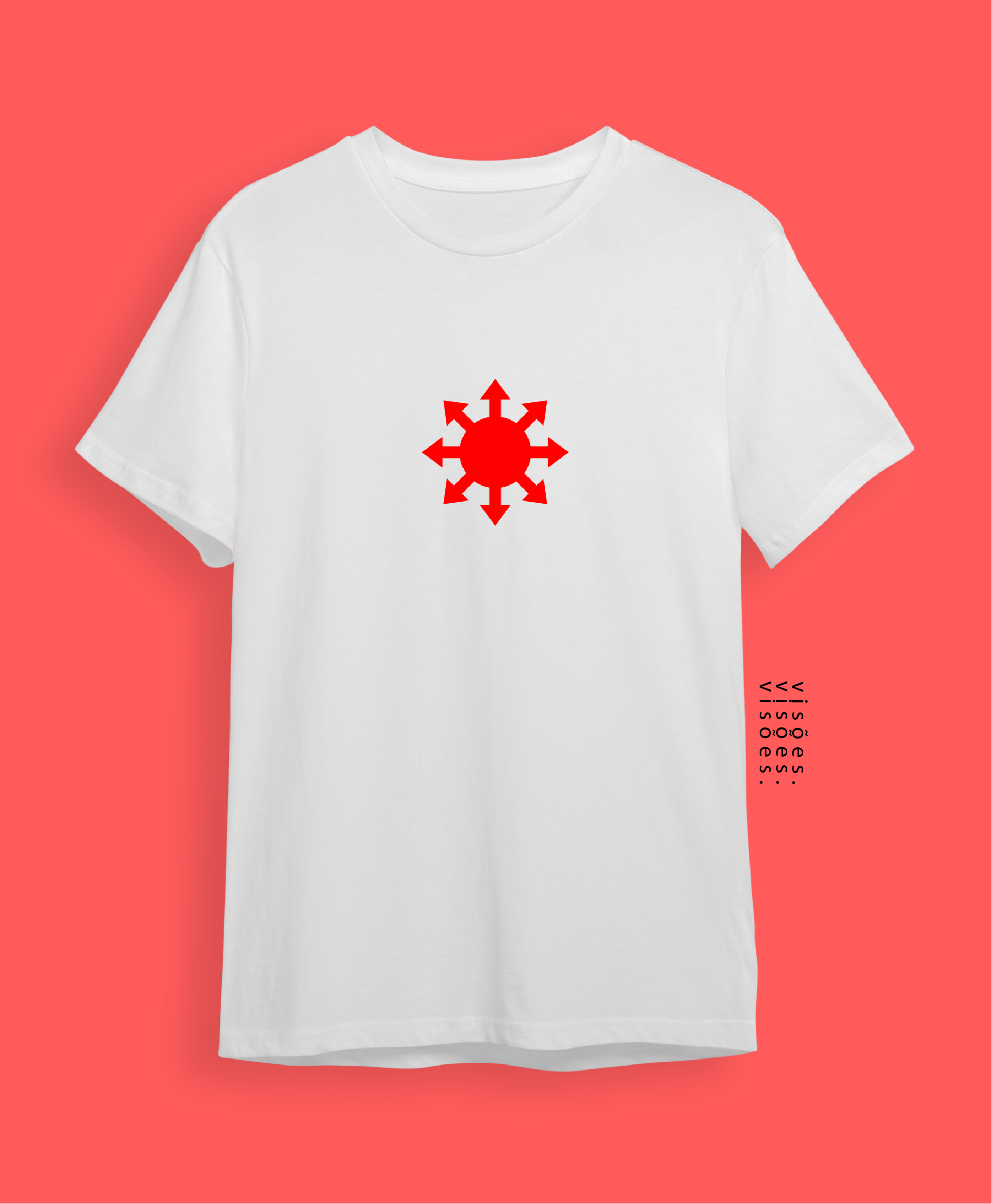 Nome do produto  Camiseta chaosfera branca - red