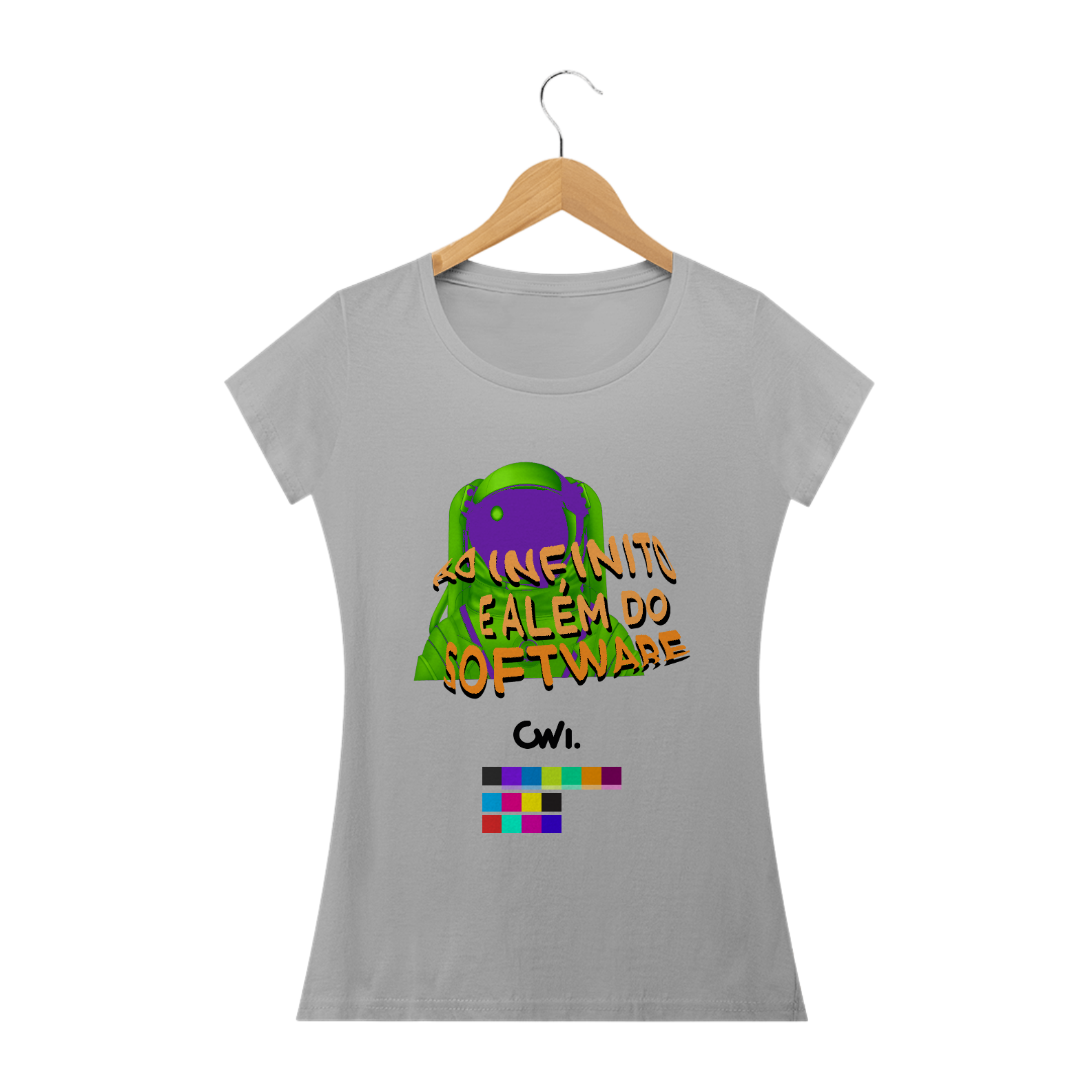 Nome do produto  Camiseta Estampa Verde e Laranja