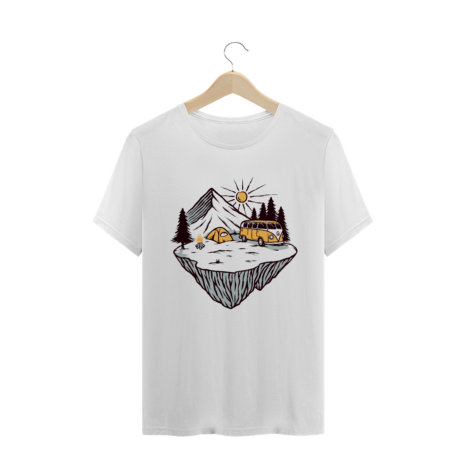 camiseta masculina - camping kombi