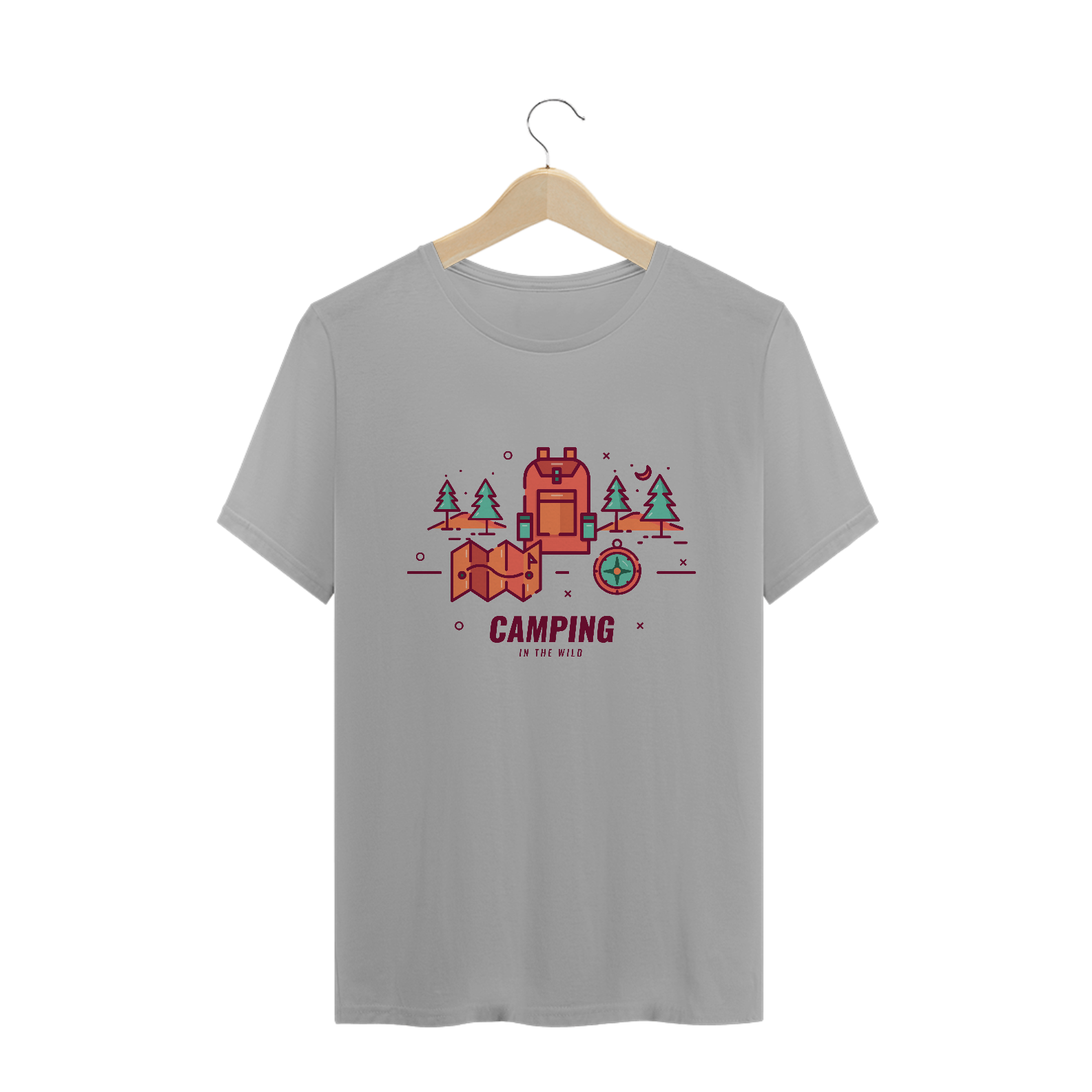 Camisa masculina - acampar na natureza