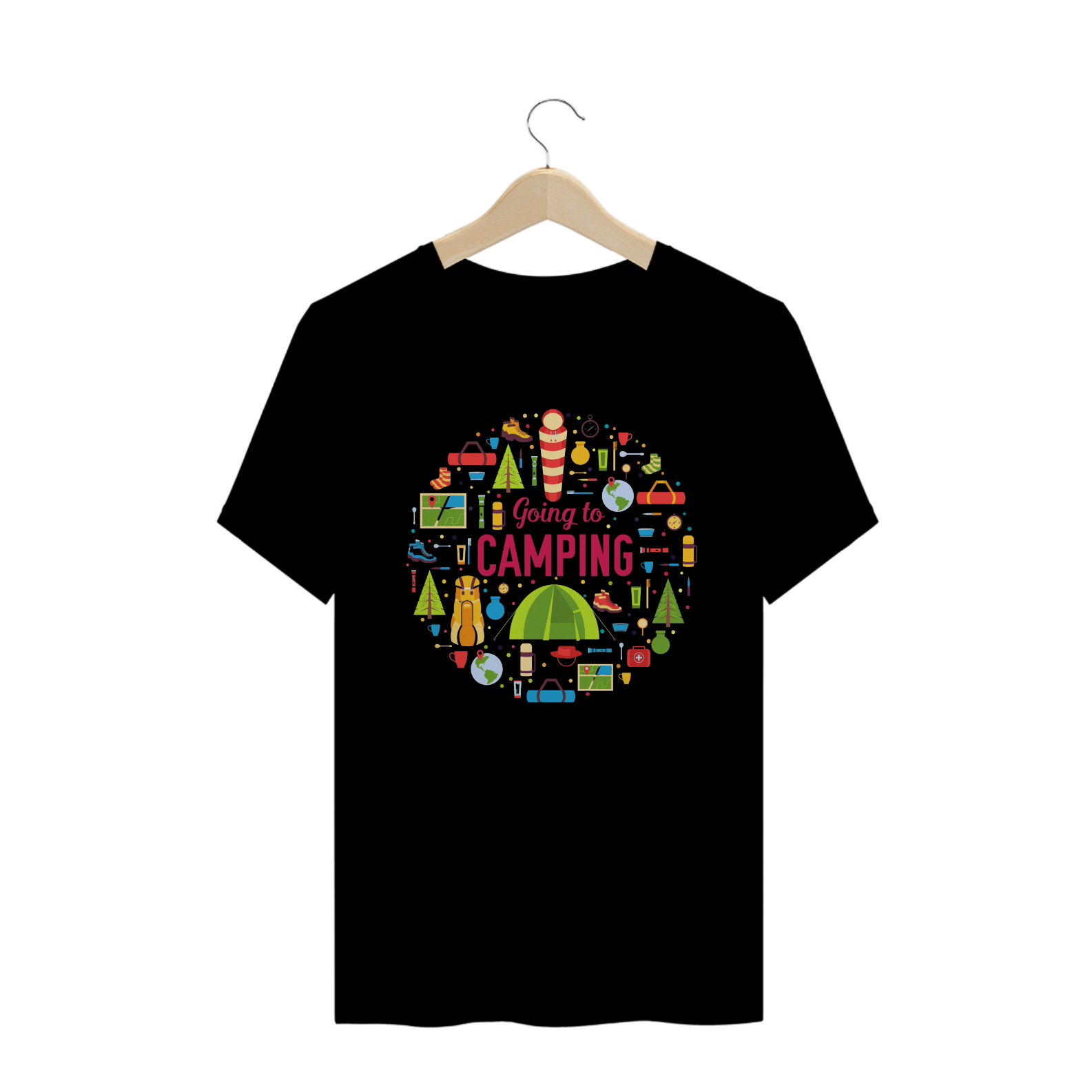 camiseta masculina - vou acampar