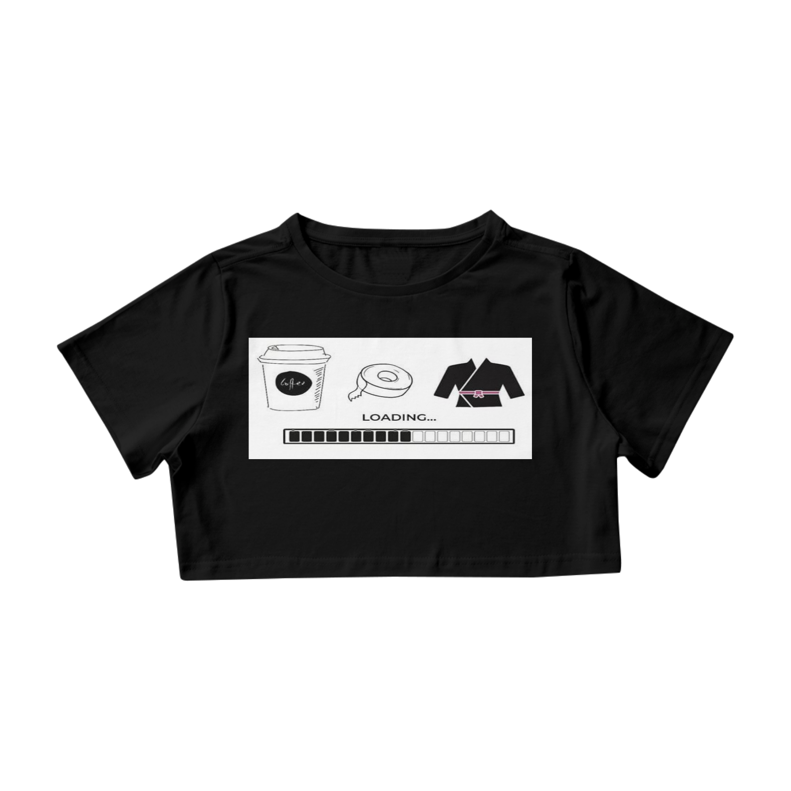 Nome do produto  Cropped cafe + tape + jiu jitsu