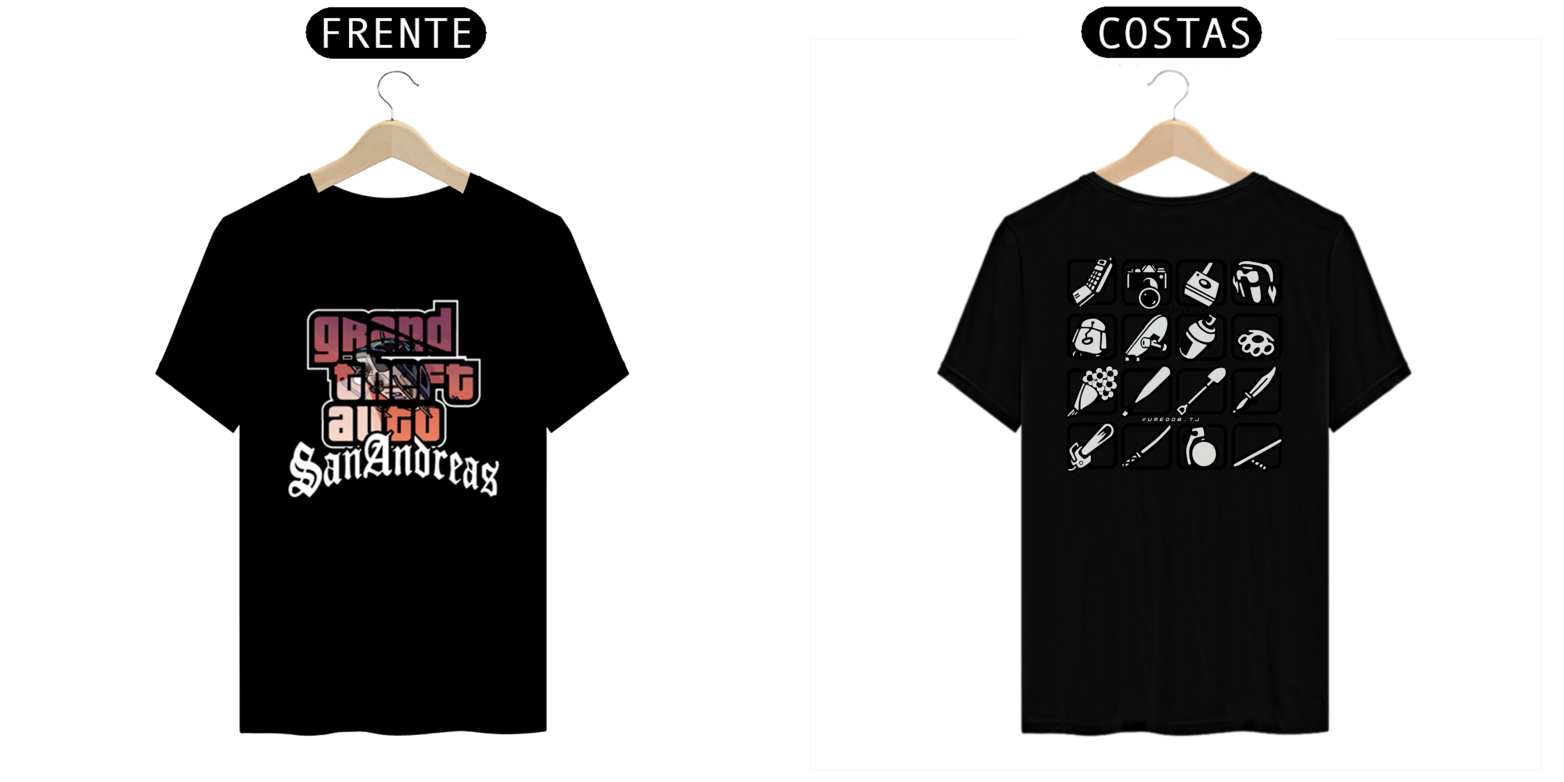 Nome do produto  CAMISETA GTA SAN ANDREAS (ITENS)