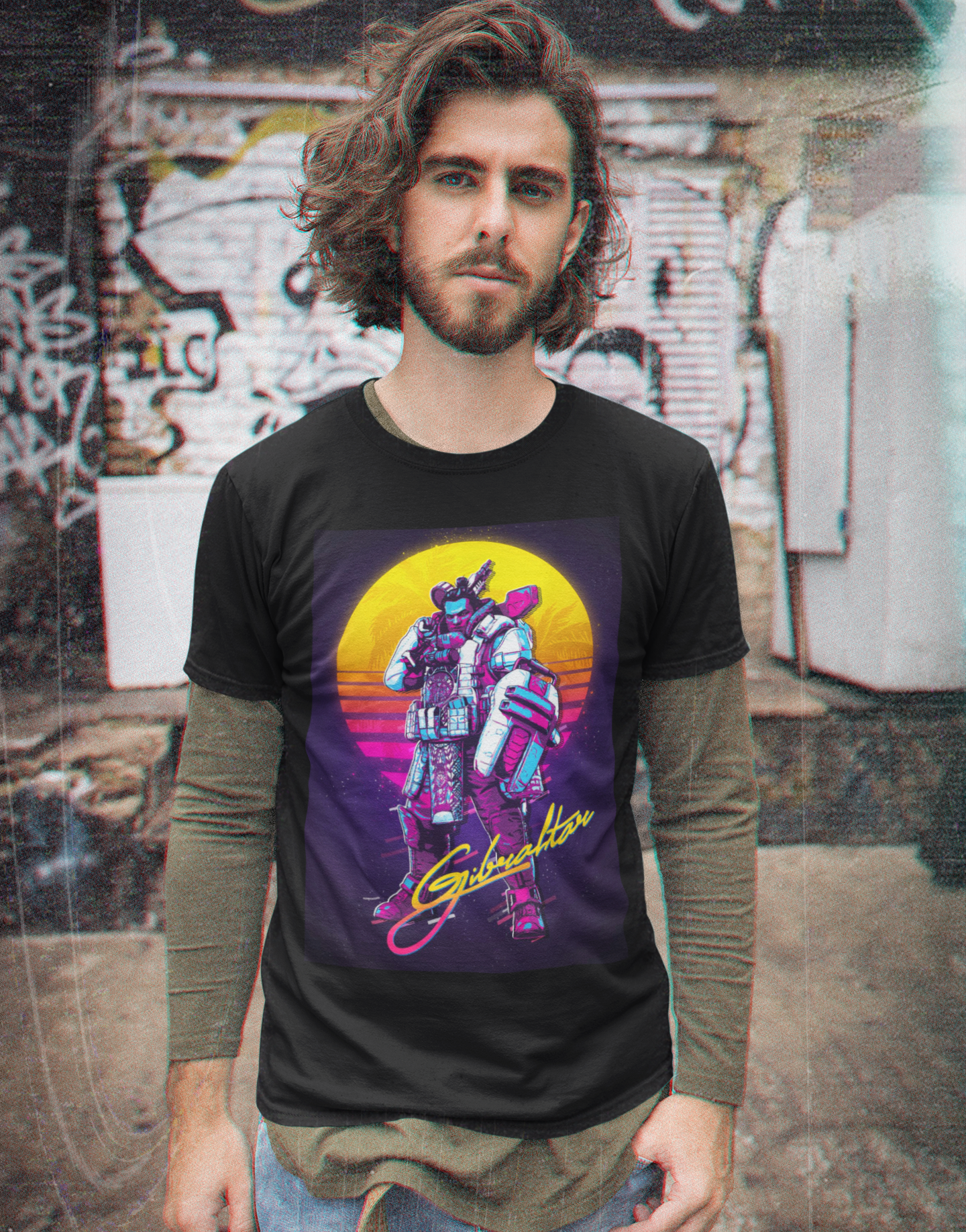 Nome do produto  Camisa Apex Legends - Gibraltar Retrowave