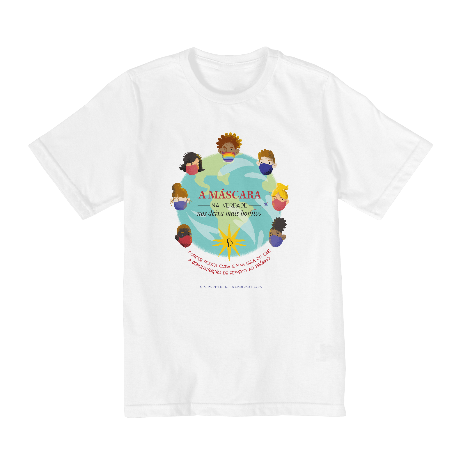 Nome do produto  Camiseta Máscara infantil branca (10 a 14 anos) 