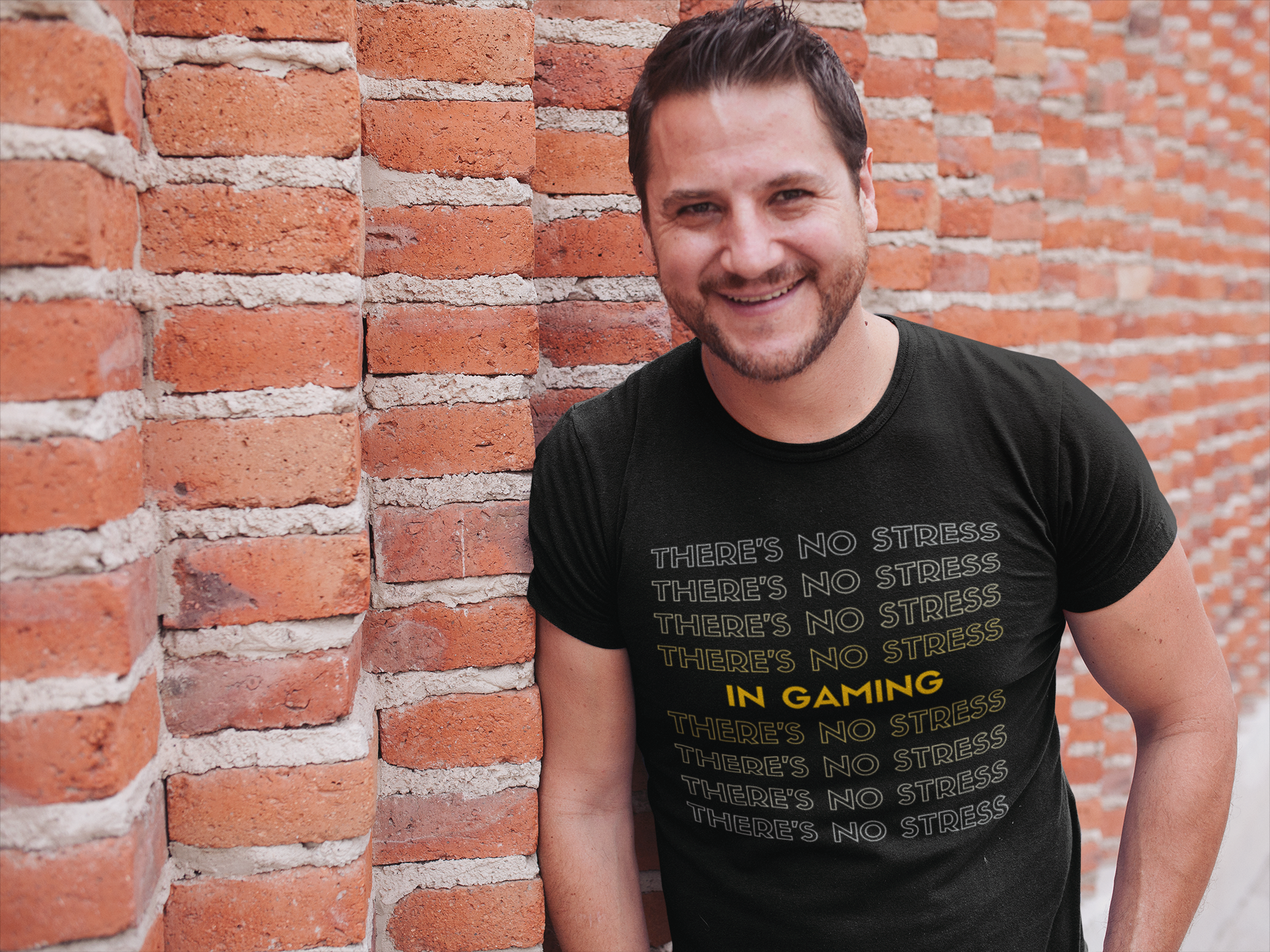 Nome do produto  Theres no stress in gaming camiseta gamer