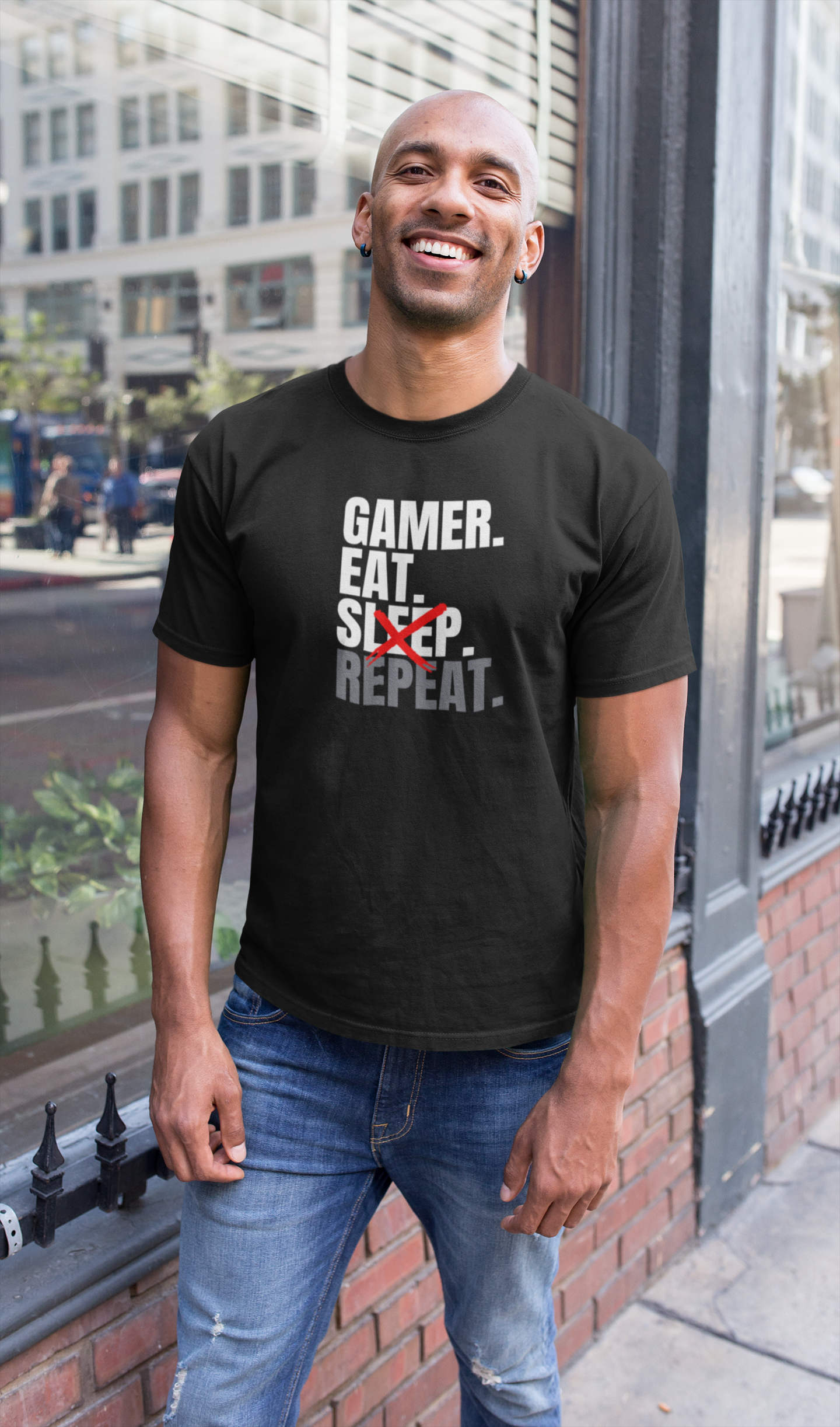 Nome do produto  Gamer. eat, sleep, repeat camiseta gamer