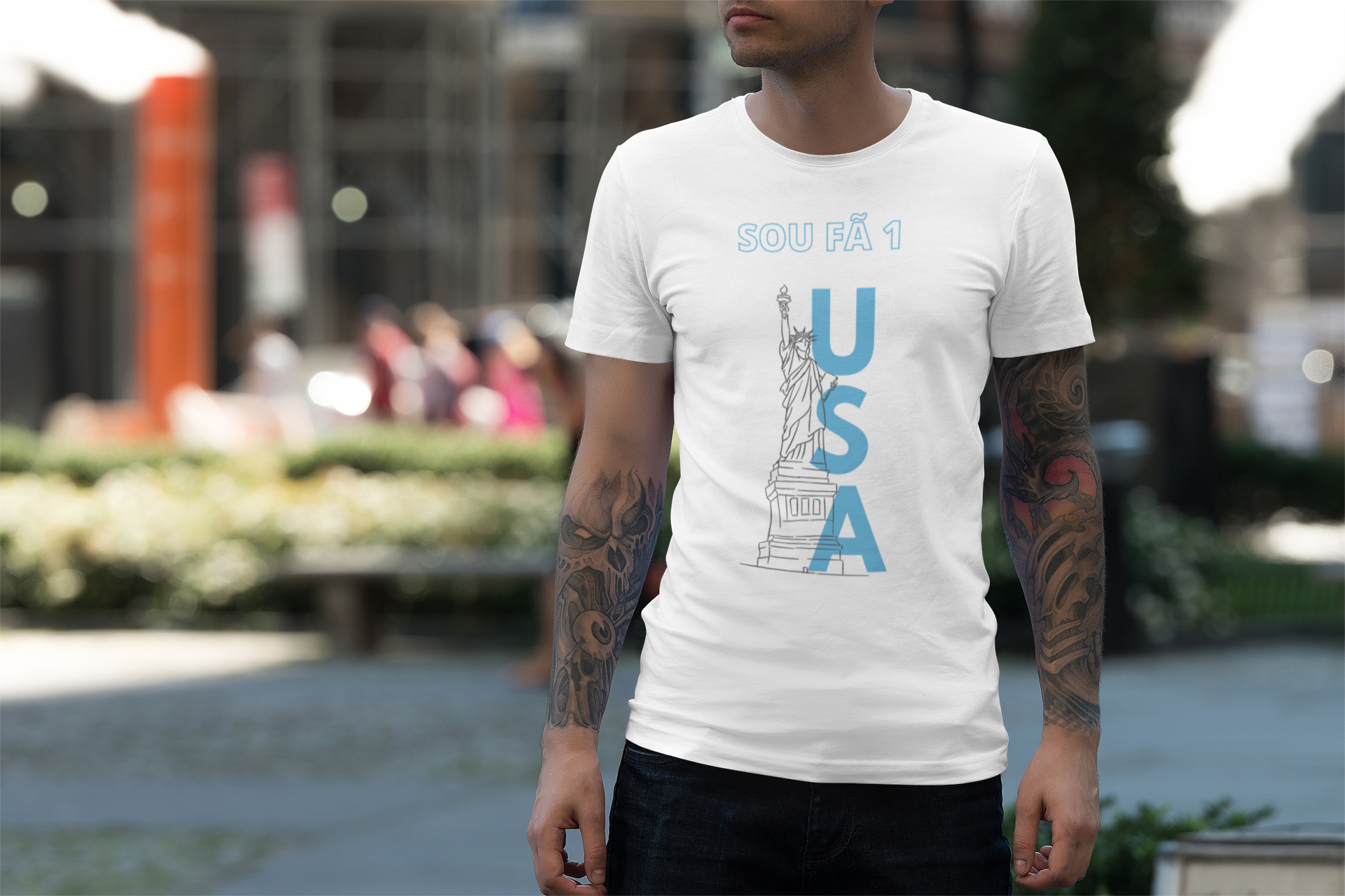 CAMISETA MASCULINA USA  - SOU FÃ 1