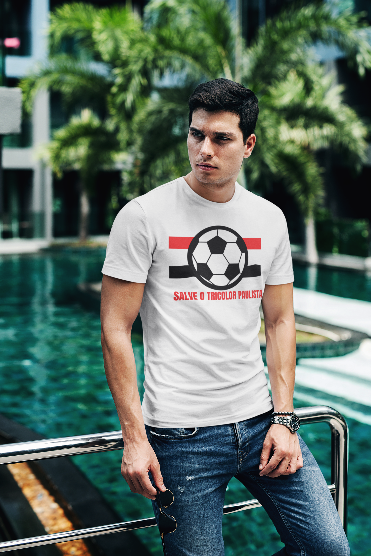 CAMISETA MASCULINA TRICOLOR PAULISTA-SOU FÃ 1