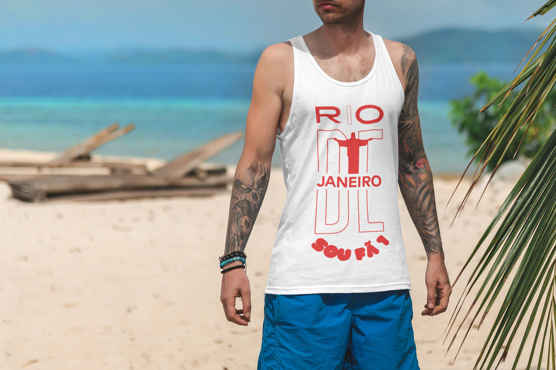 CAMISETA MASCULINA REGATA RIO DE JANEIRO-SOU FÃ 1